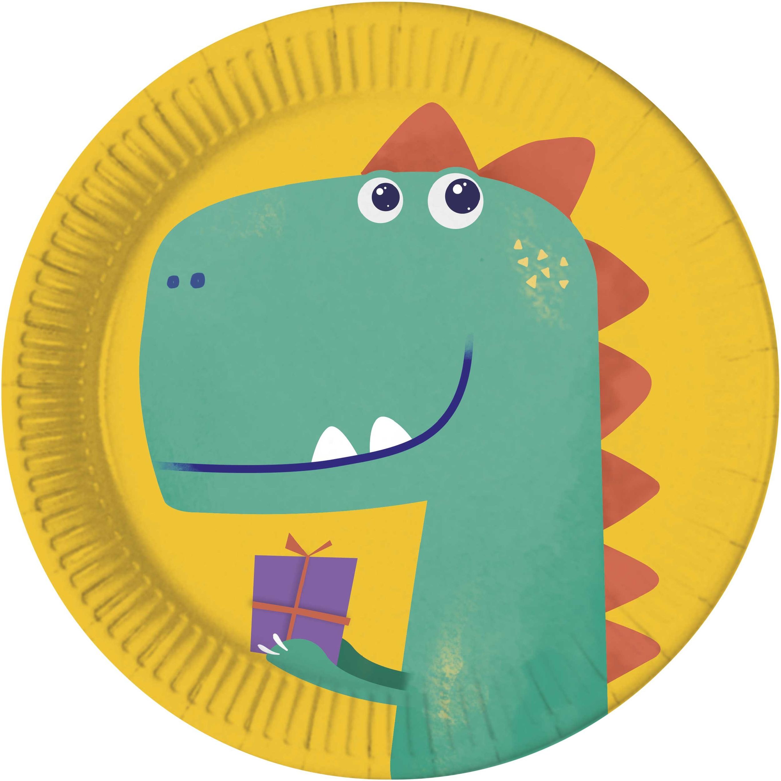 Dinosaurier Roar Party 8 Pappteller 23cm Kompostierbar