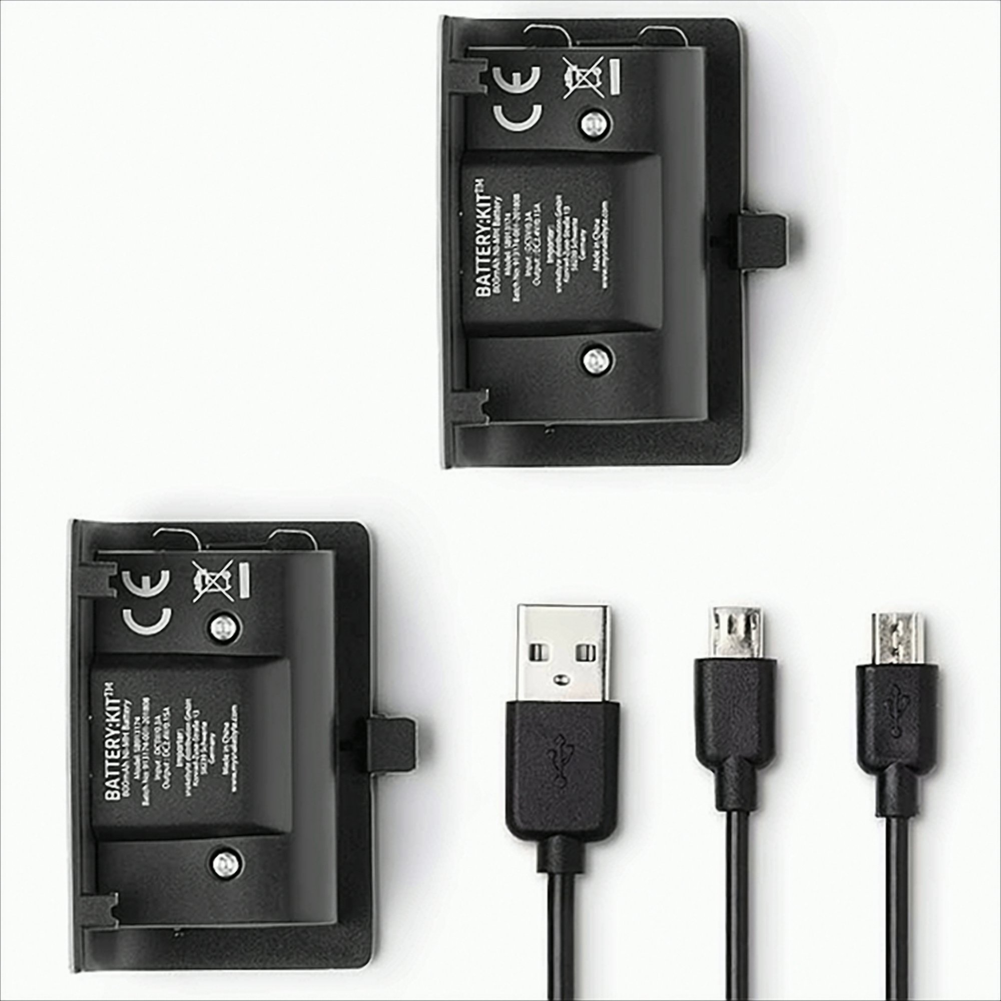 XB-One Battery:Kit black NEW 2 Akkus 800mAh + Ladekabel