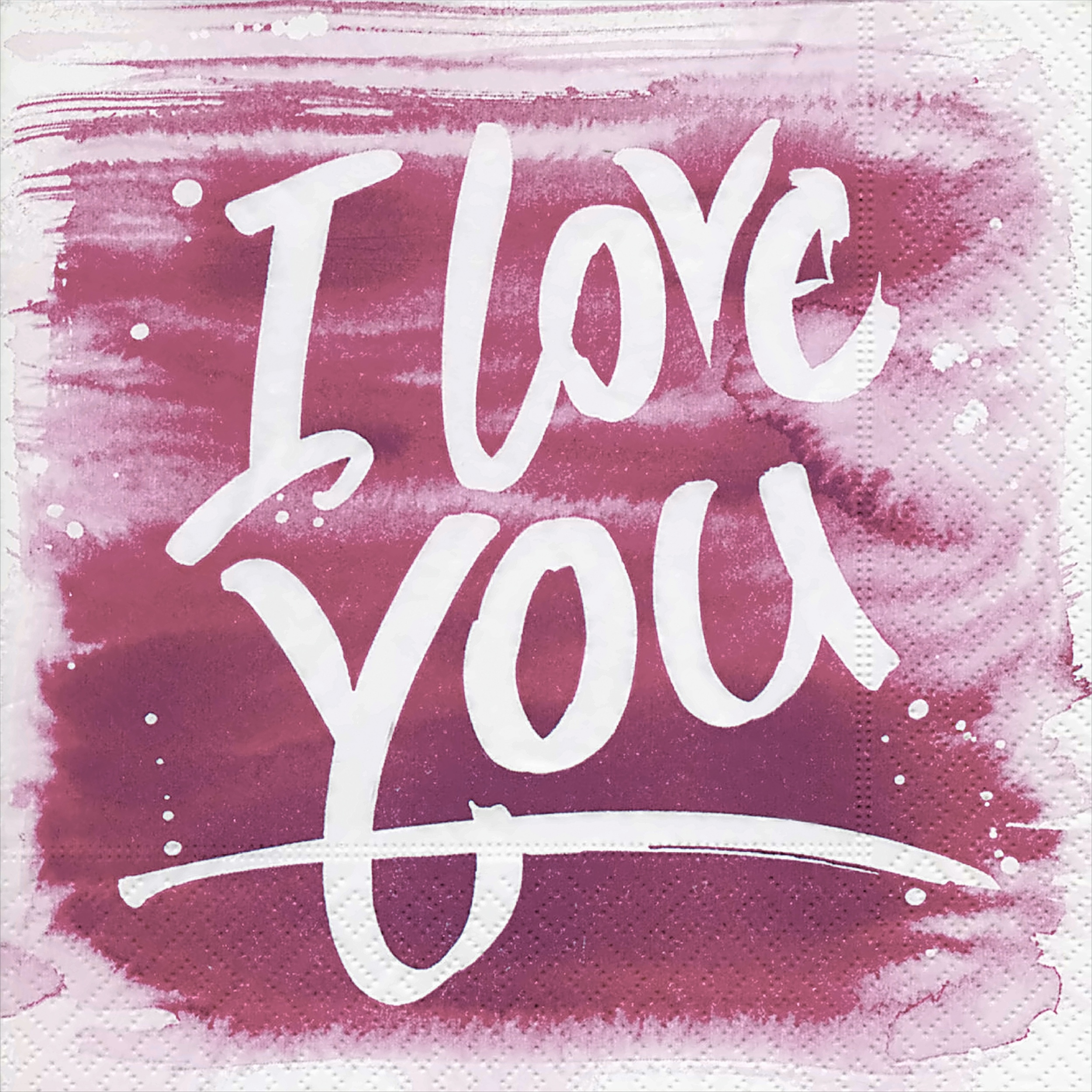 Pink love - I Love You Servietten 25 x 25 cm, 20 Stück 3-lagig