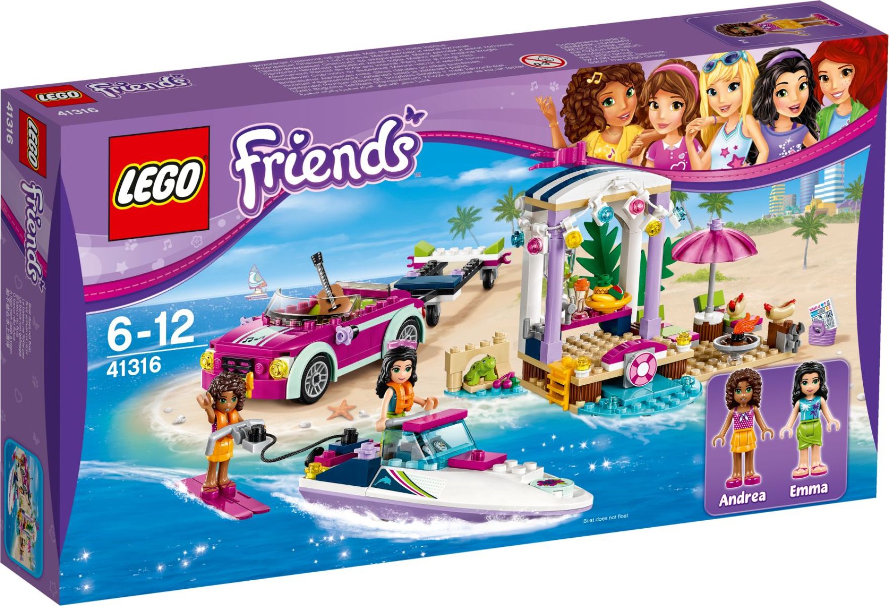 LEGO 41316 Friends Andreas Rennboot-Transporter