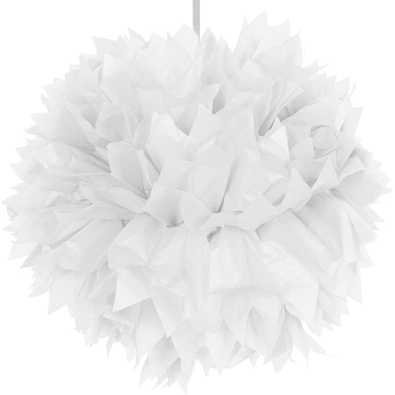 Hängedekoration Pompom Kürbis 30 cm weiß