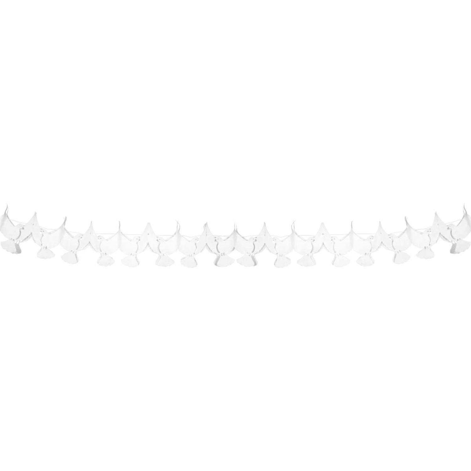 Girlande aus Papier mit Tauben Weiß - 6 Meter