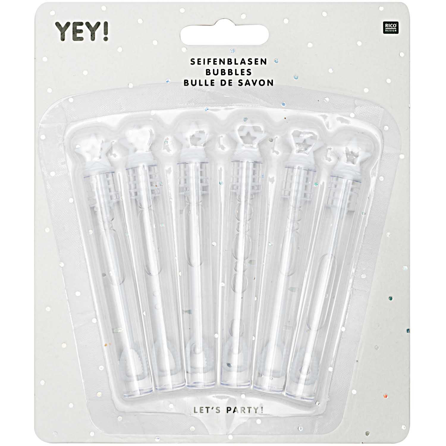 Seifenblasen mit Sterngriff in Weiß 6 Stück ideal für Hochzeit, Taufe, Verlobung