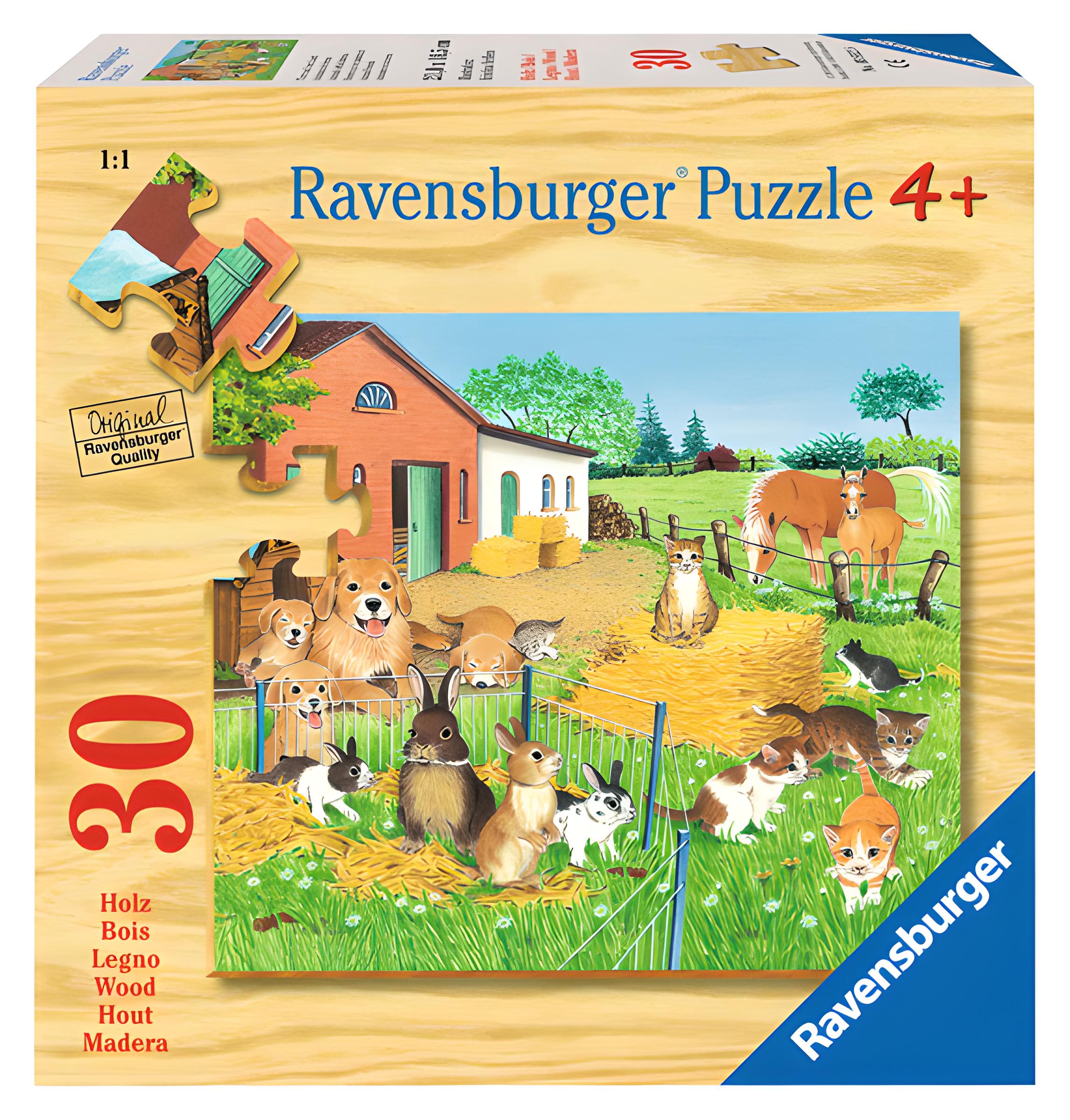 Tiere auf dem Land - Holzpuzzle