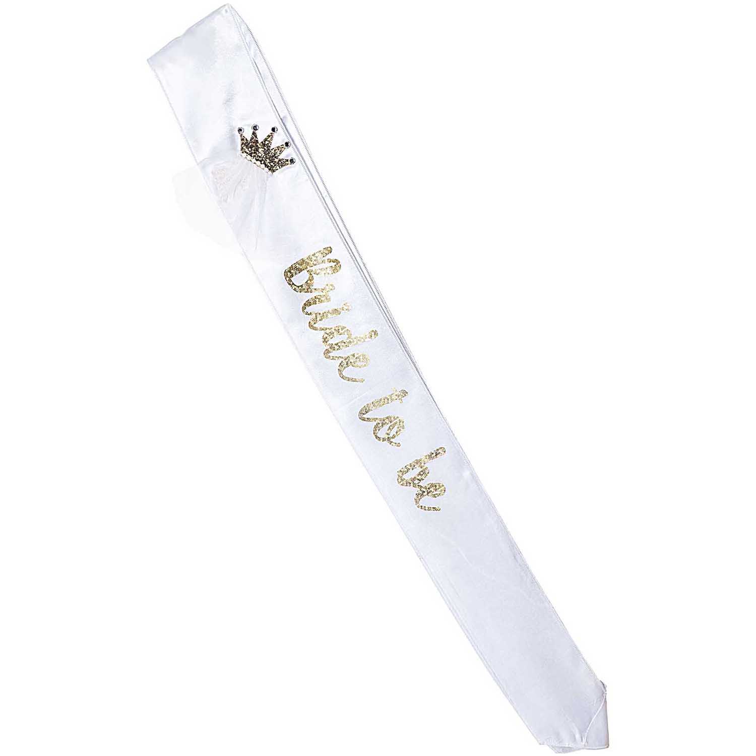 Junggesellinnenabschied Schärpe Bride to be Weiß/Gold