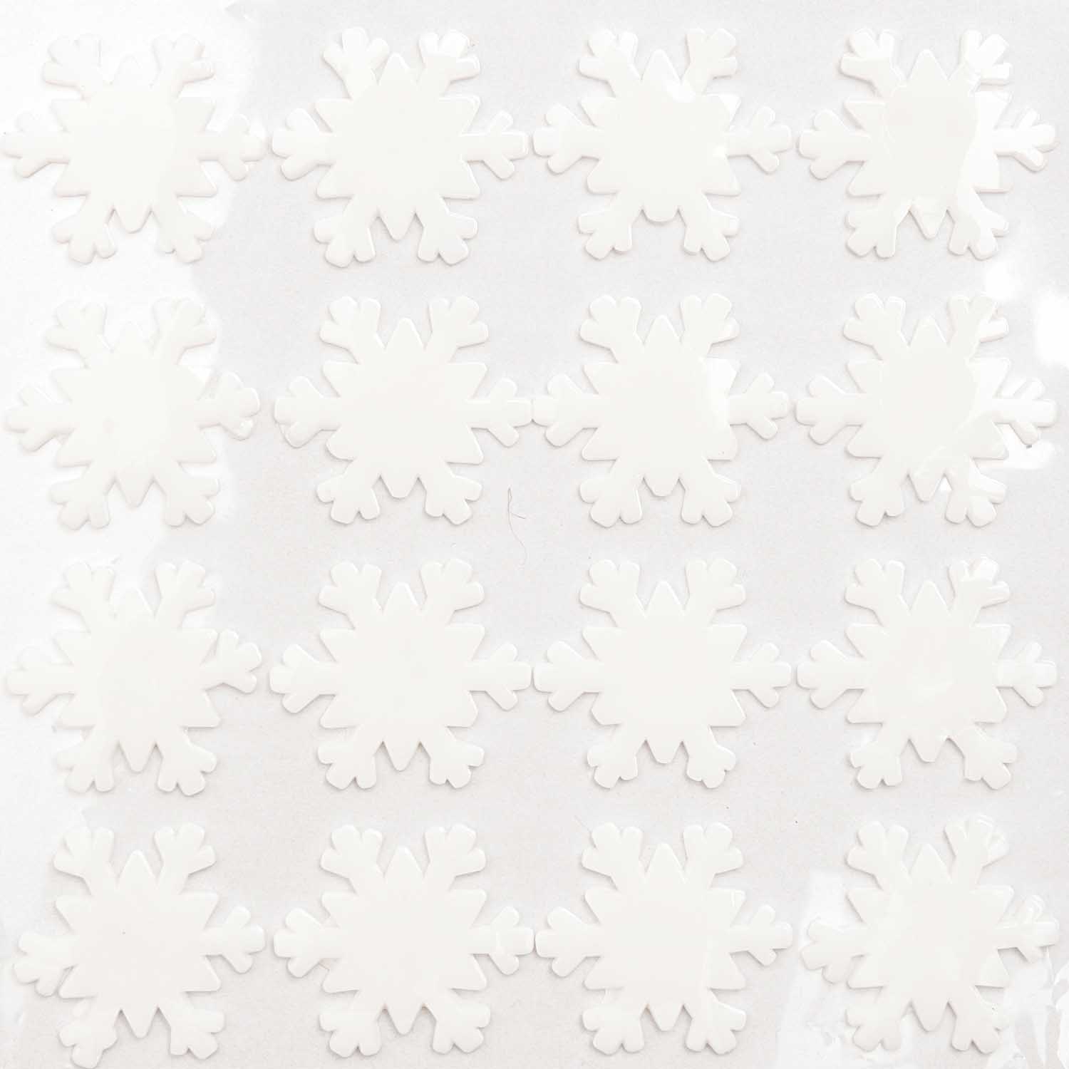 Gelsticker Schneeflocke Weiß 16 Sticker