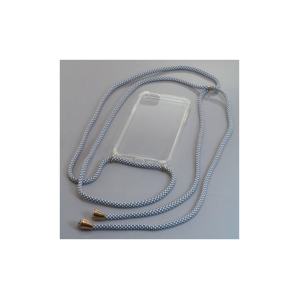 OTB TPU Strap / Necklace Case kompatibel zu Apple iPhone 11 - mit Kordel grau/weiß