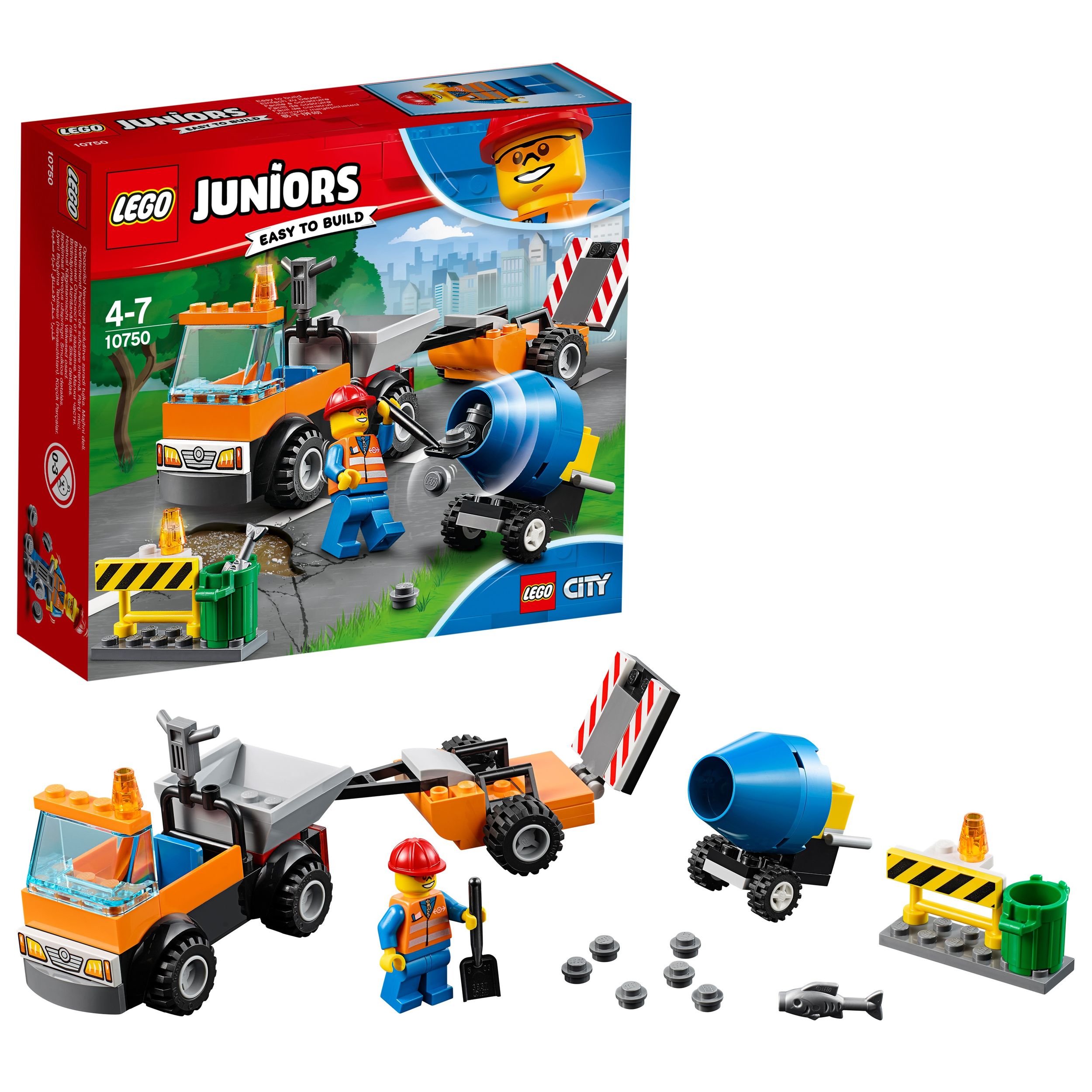 LEGO Juniors 10750 Straßenbau-Laster, Spielzeug für Jungen und Mädchen