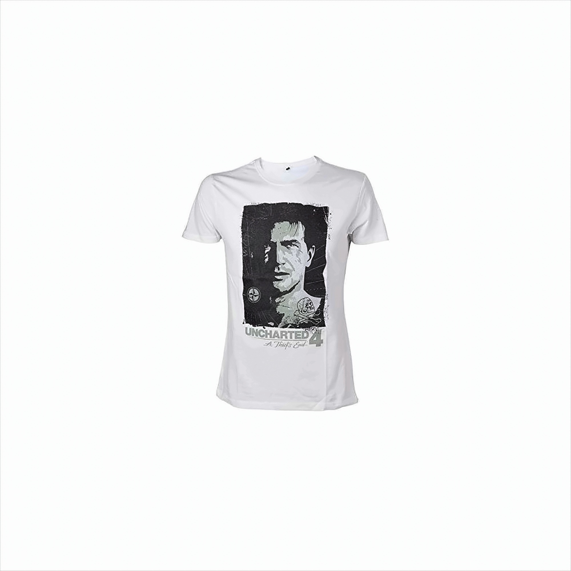 Uncharted 4 Herren T-Shirt Drake Kompass XL Weiß