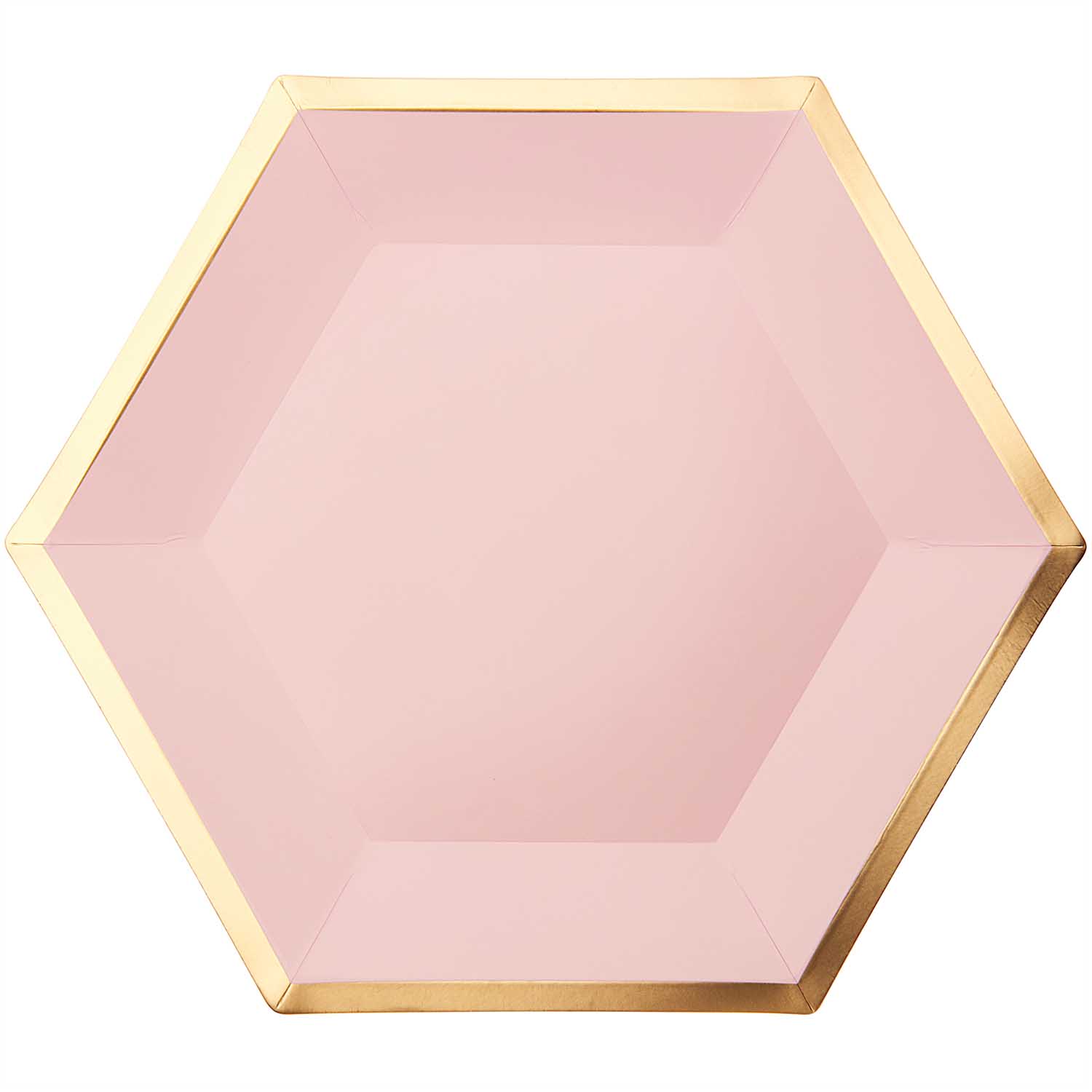 Pappteller Sechseck rosa-gold 27x23,5cm 10 Stück