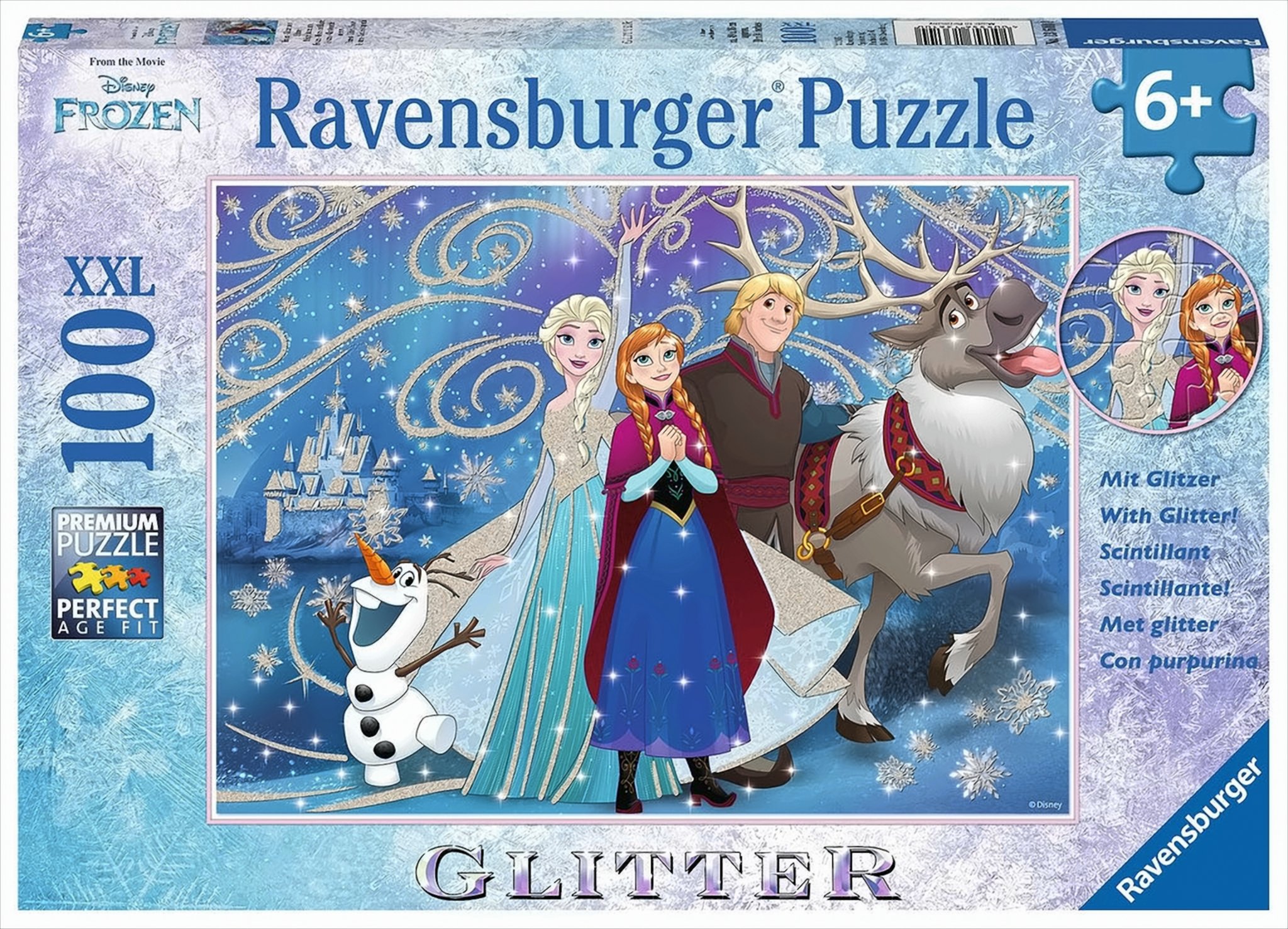 Disney Frozen Glitzernder Schnee 100 Teile XXL - mit Glitzer