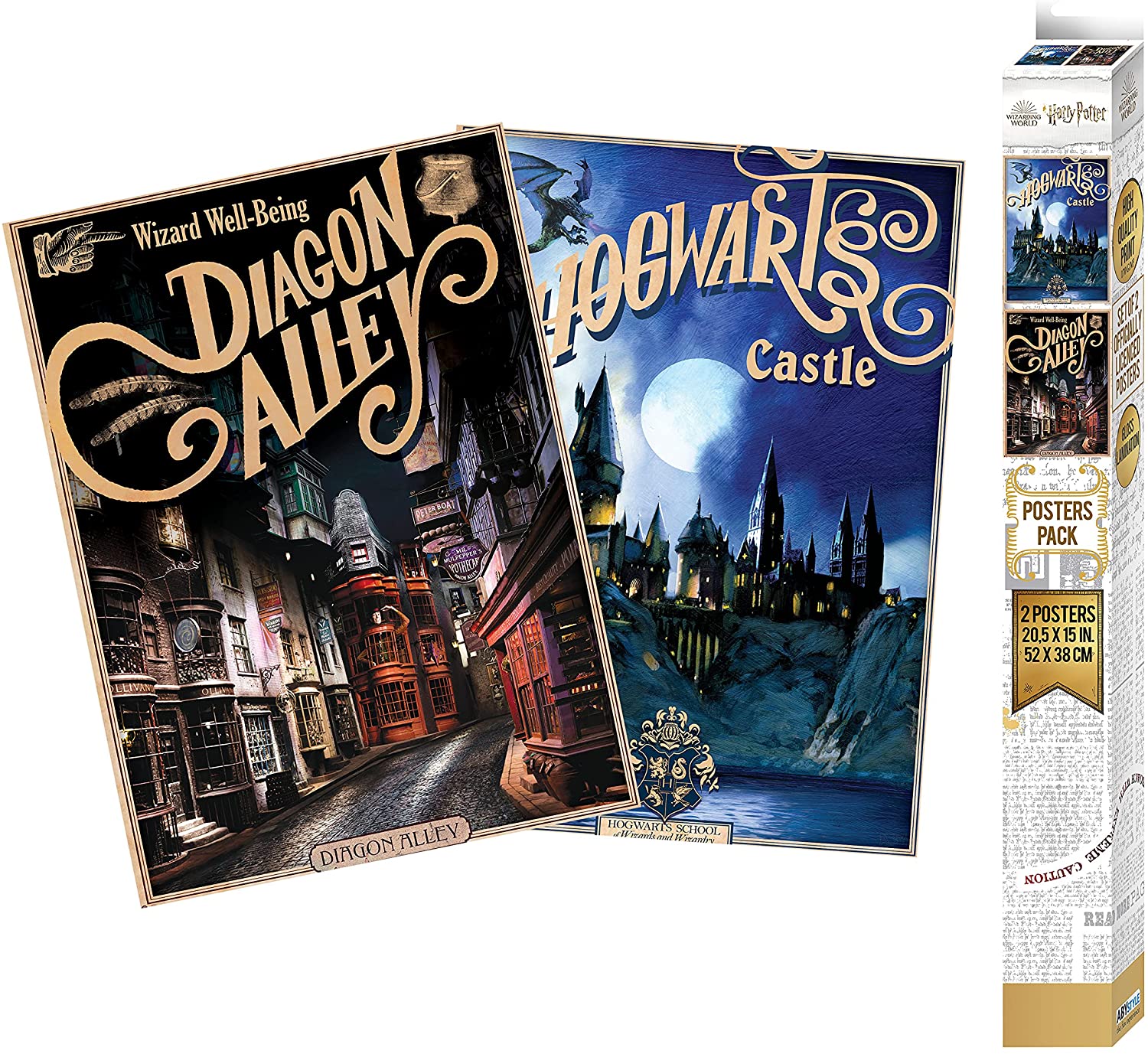 Harry Potter Wallscroll Retro Hogwarts&Diagon2Pack