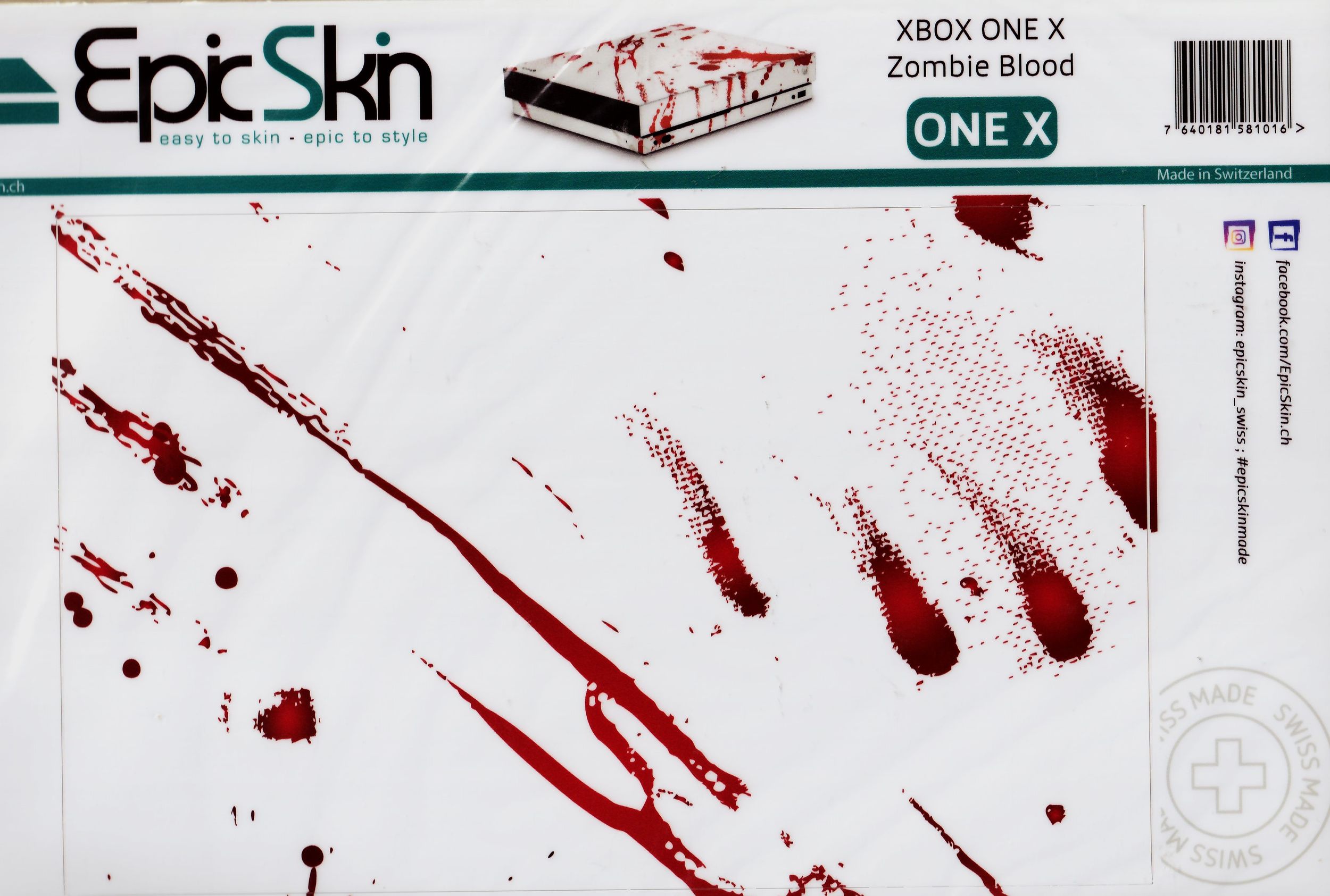 XBOX ONE X Skin - Design Aufkleber Zombie Blood