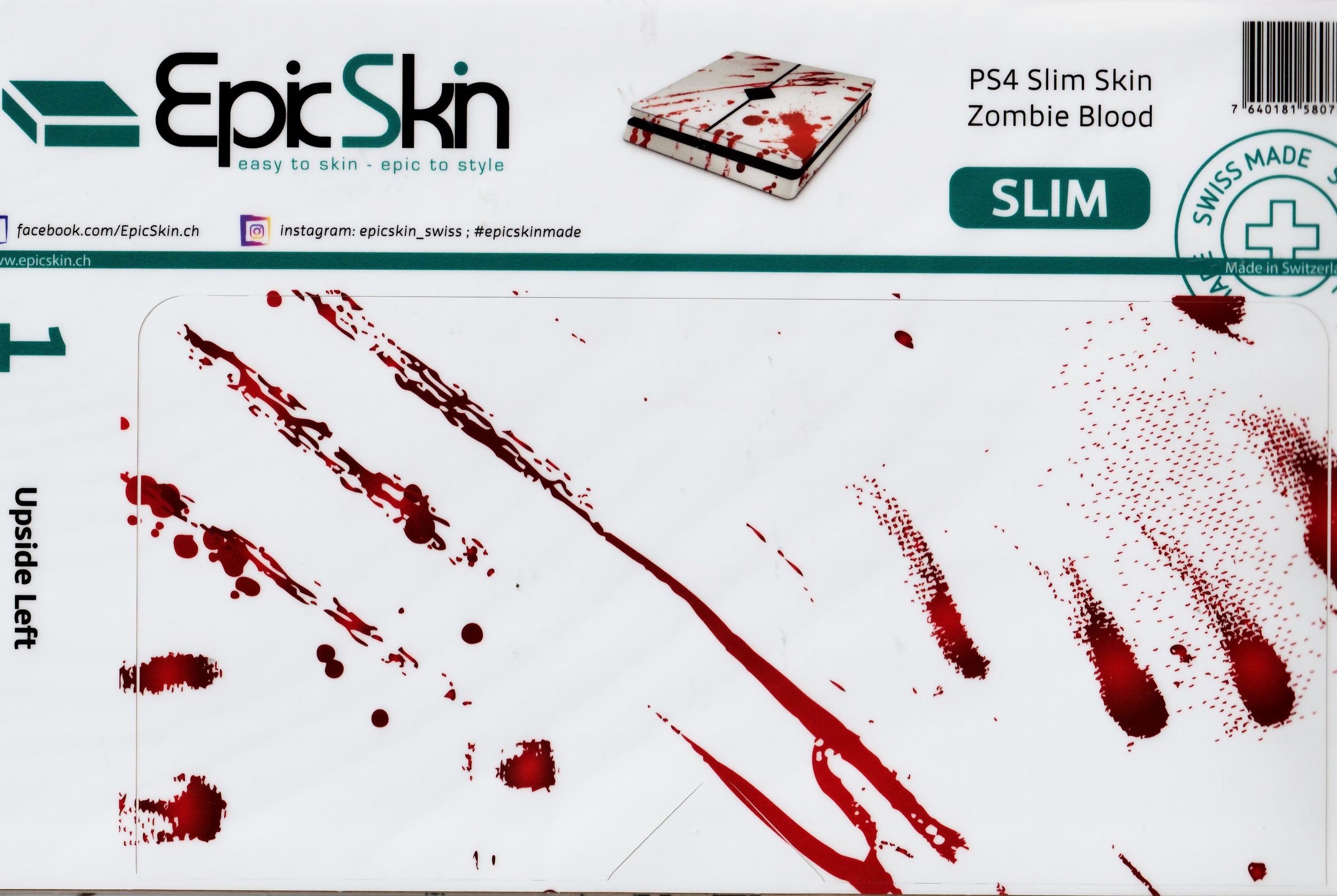 PS4 Slim Skin - Design Aufkleber Zombie Blood