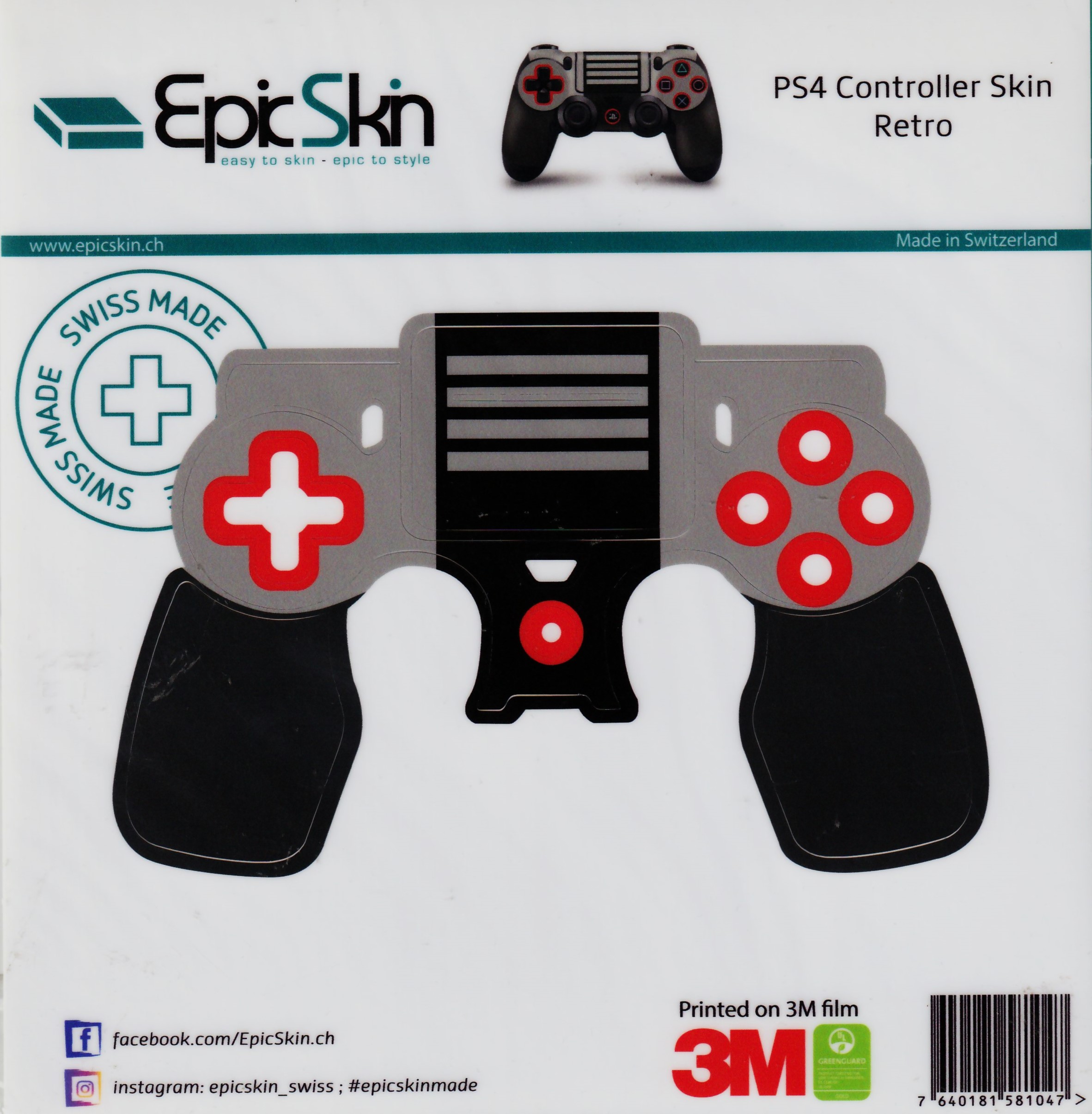 PS4 Controller - Design Aufkleber Controller Skin Retro