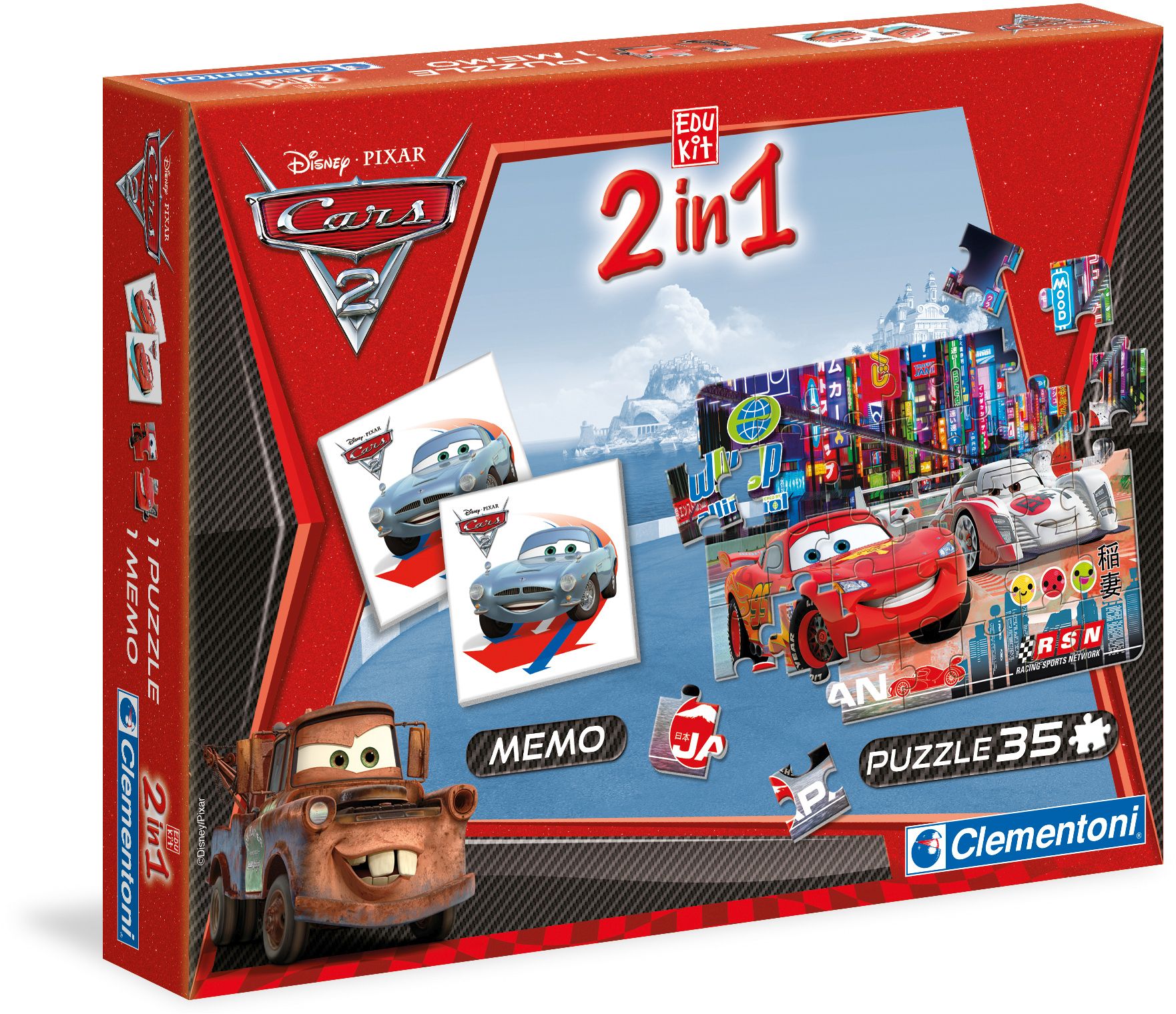 Clementoni - Edu Kit 2in1 Cars 2 (Memo+ Puzzle)