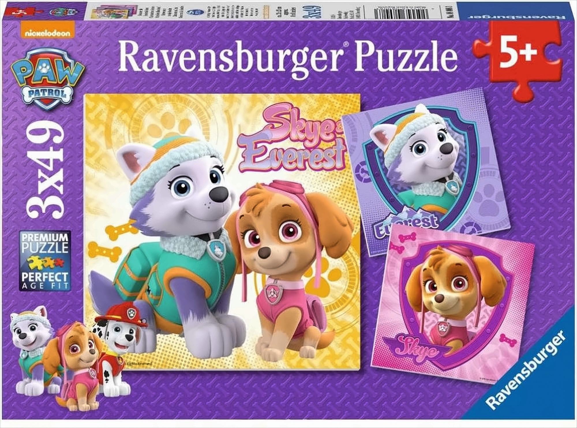 Bezaubernde Hundemädchen 3 x 49 Teile Puzzle
