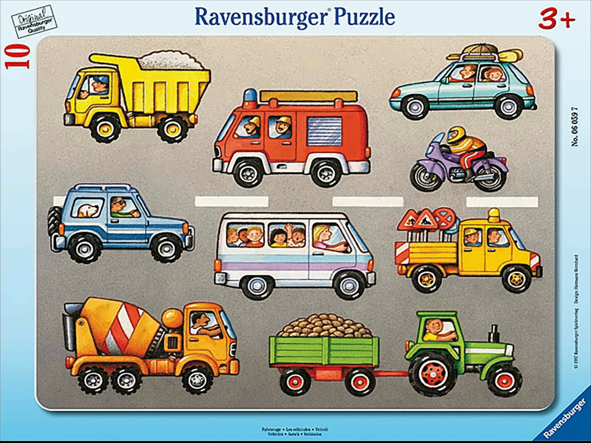 Ravensburger Puzzle - Rahmenpuzzle - Fahrzeuge - 10 Teile