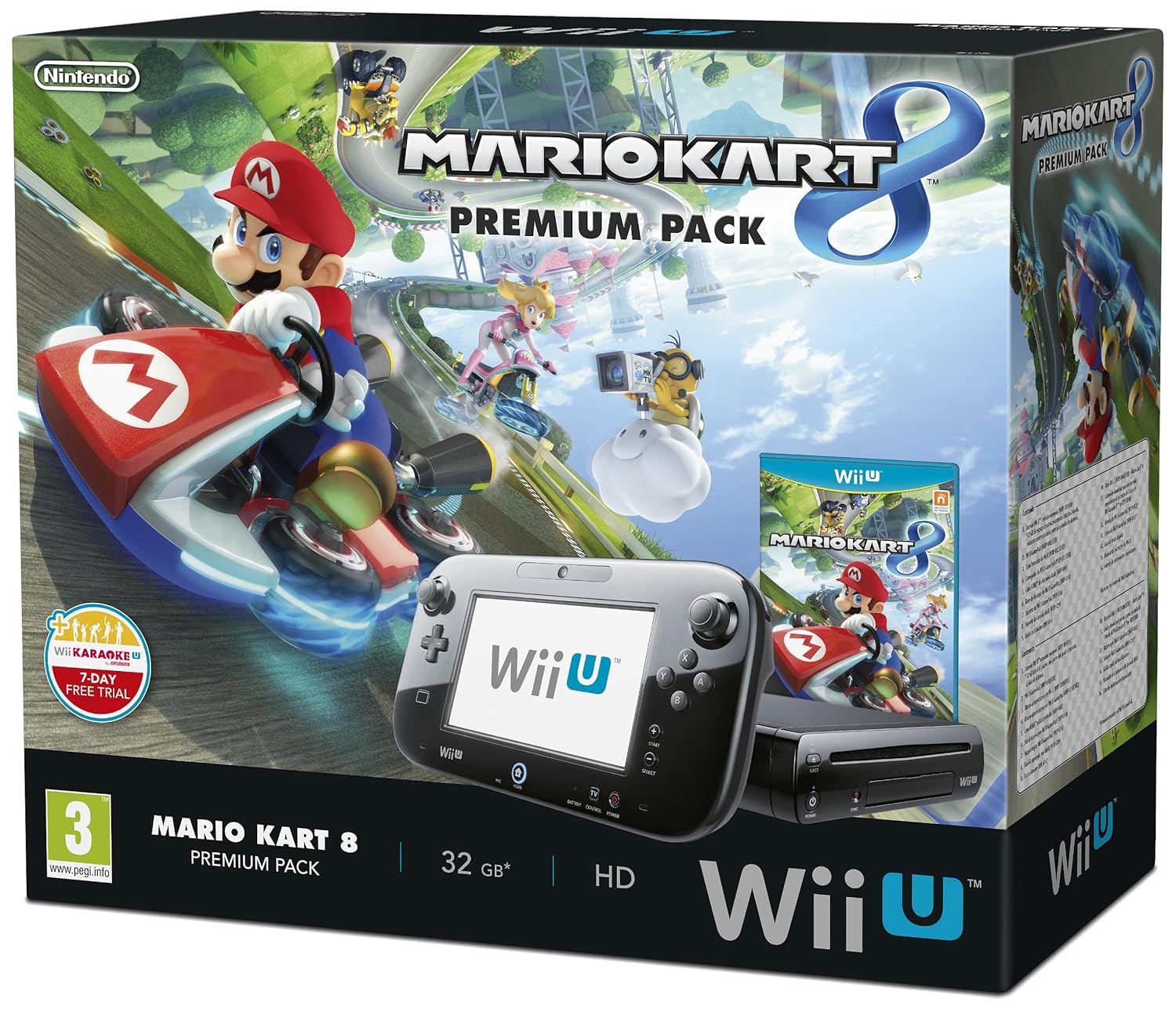 Nintendo Wii U Premium Pack schwarz, 32GB inkl. Mario Kart 8 Disk-Version
