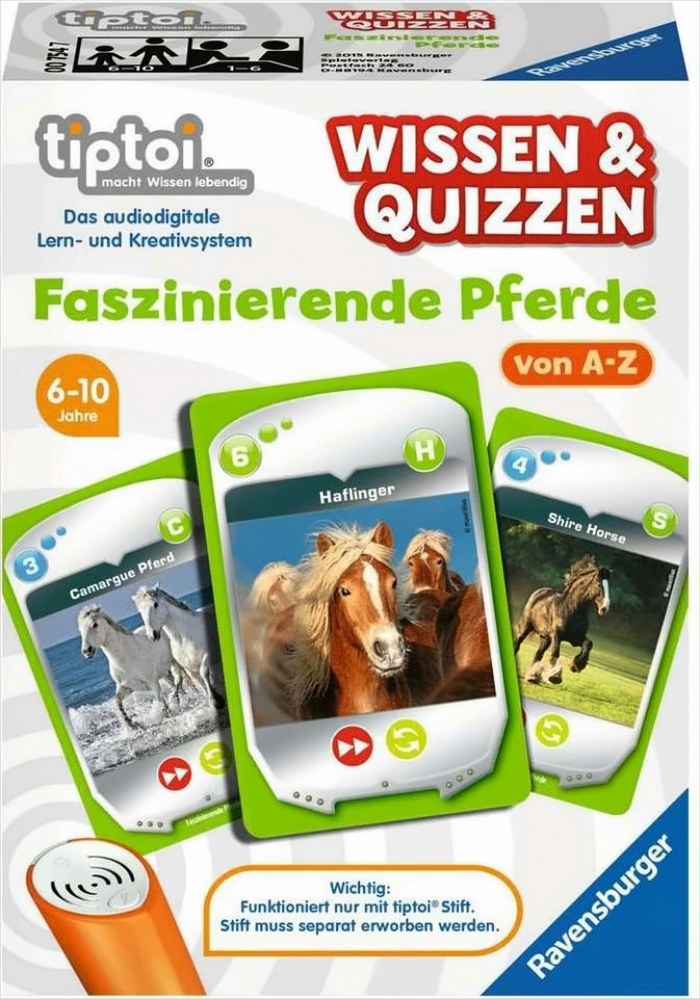tiptoi Wissen und Quizzen Faszinierende Pferde Spiel Faszinierendes Wissen über Pferde von A bis Z