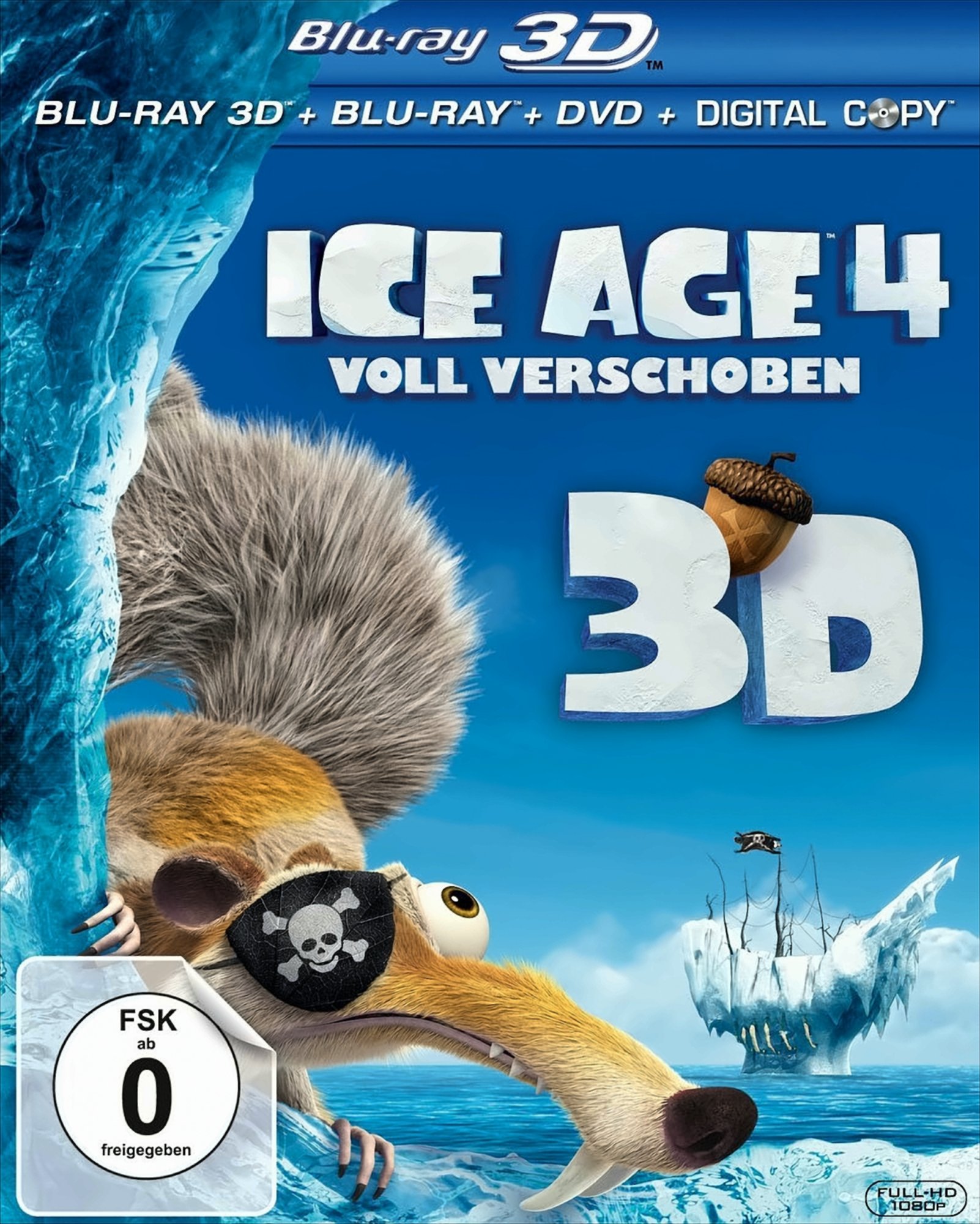 Ice Age 4 - Voll verschoben (Blu-ray 3D, Blu-ray 2D, + DVD, inkl. Digital Copy)