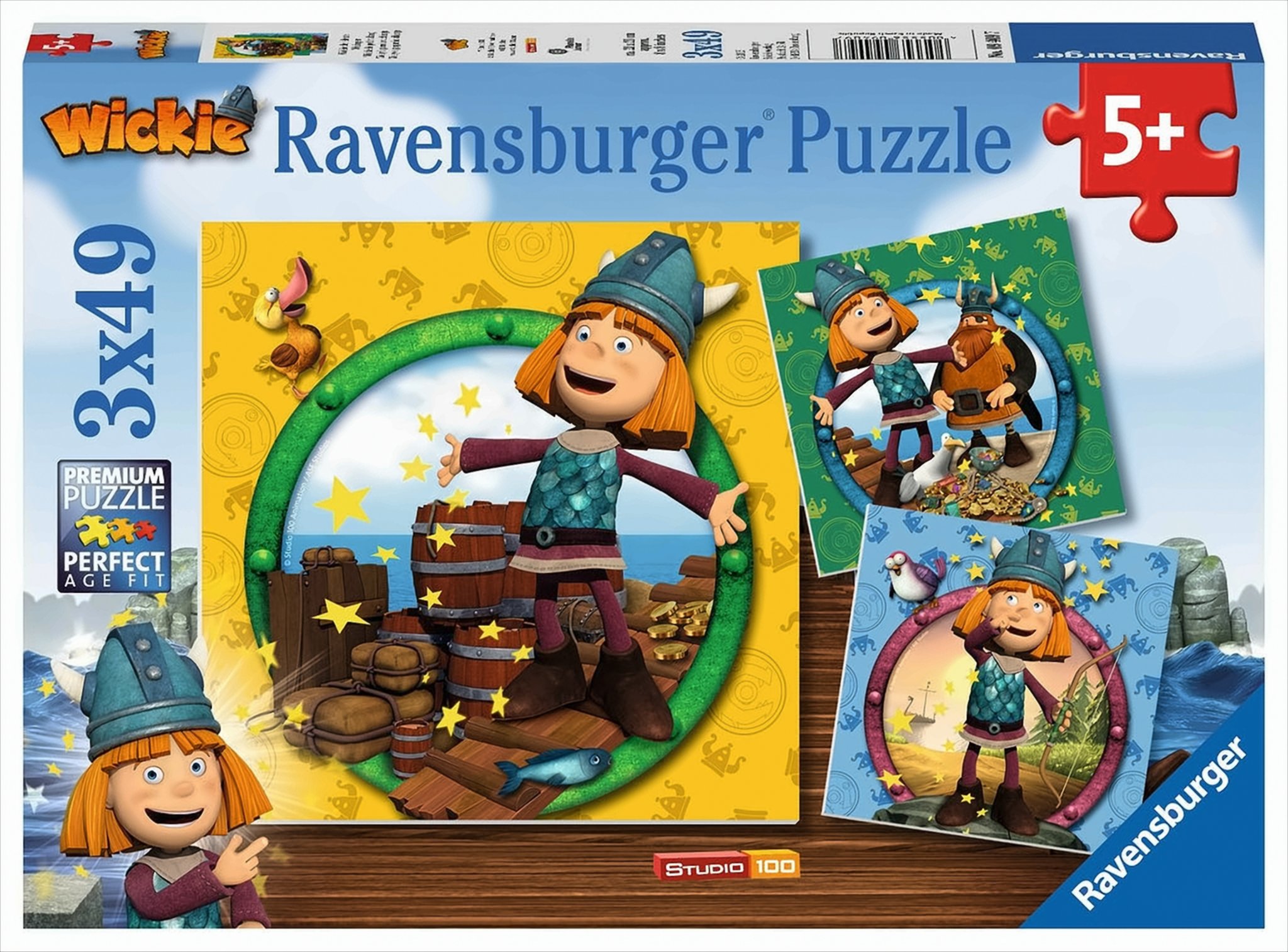 Wickie der kleine Wikinger, 3x49 Teile Puzzle