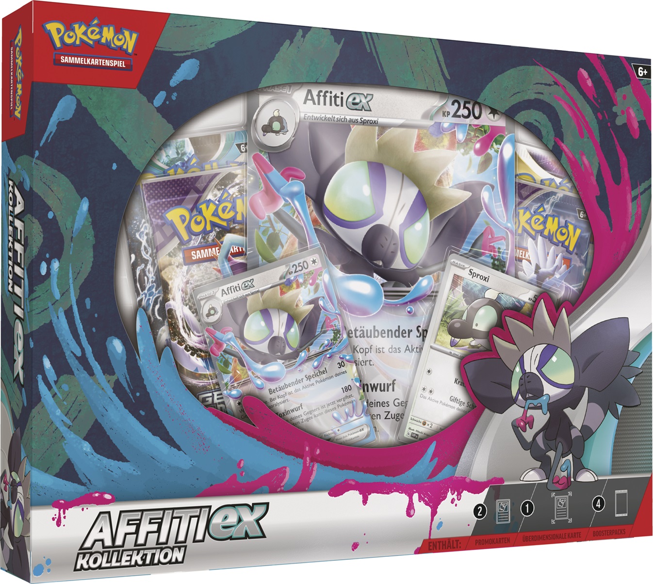 Pokemon Kollektion Affiti-ex (2 holografische Promokarten, 1 überdimensionale holografische Karte & 4 Boosterpacks)