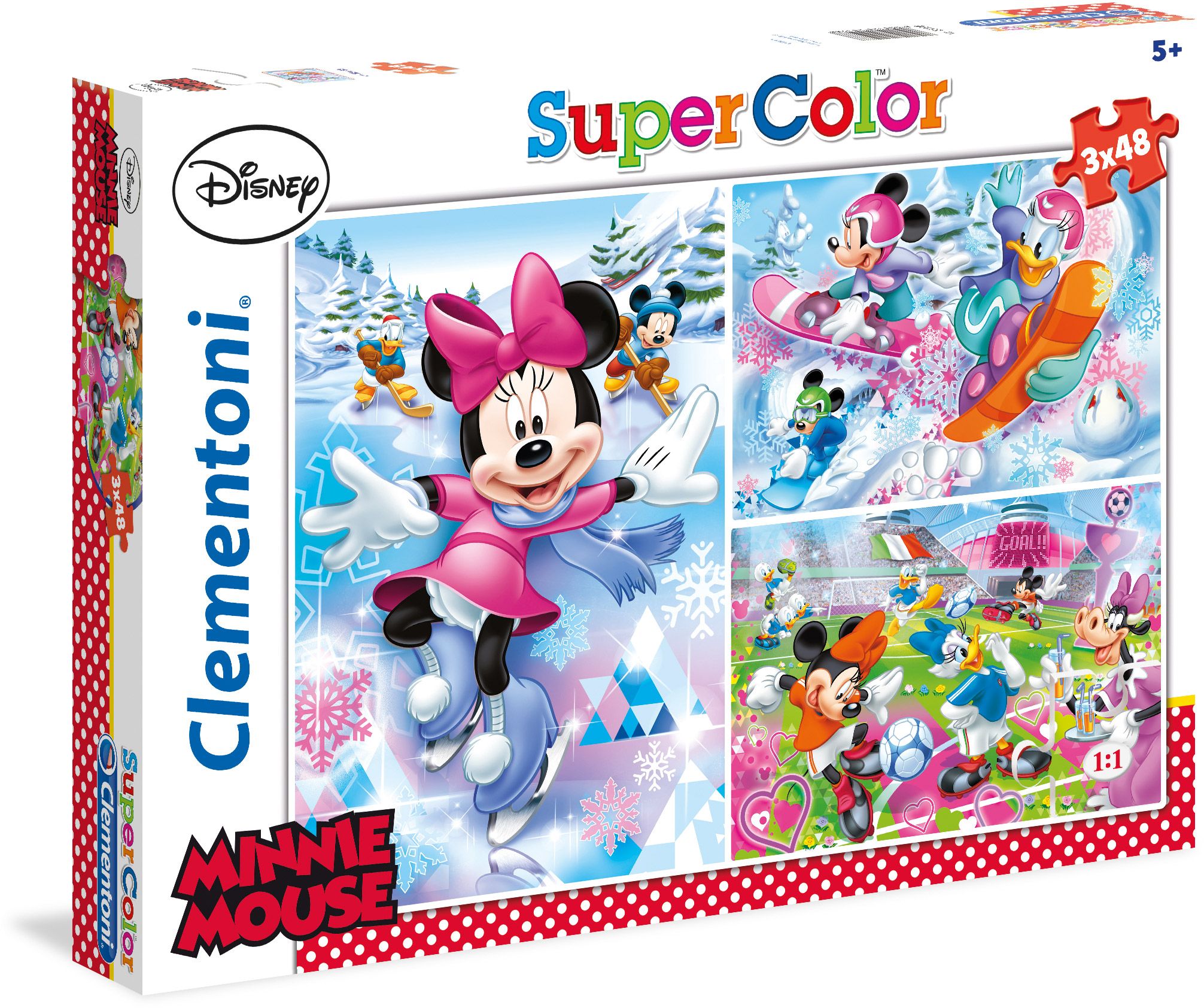 Minnie Sport- Puzzle, 3 x 48 Teile