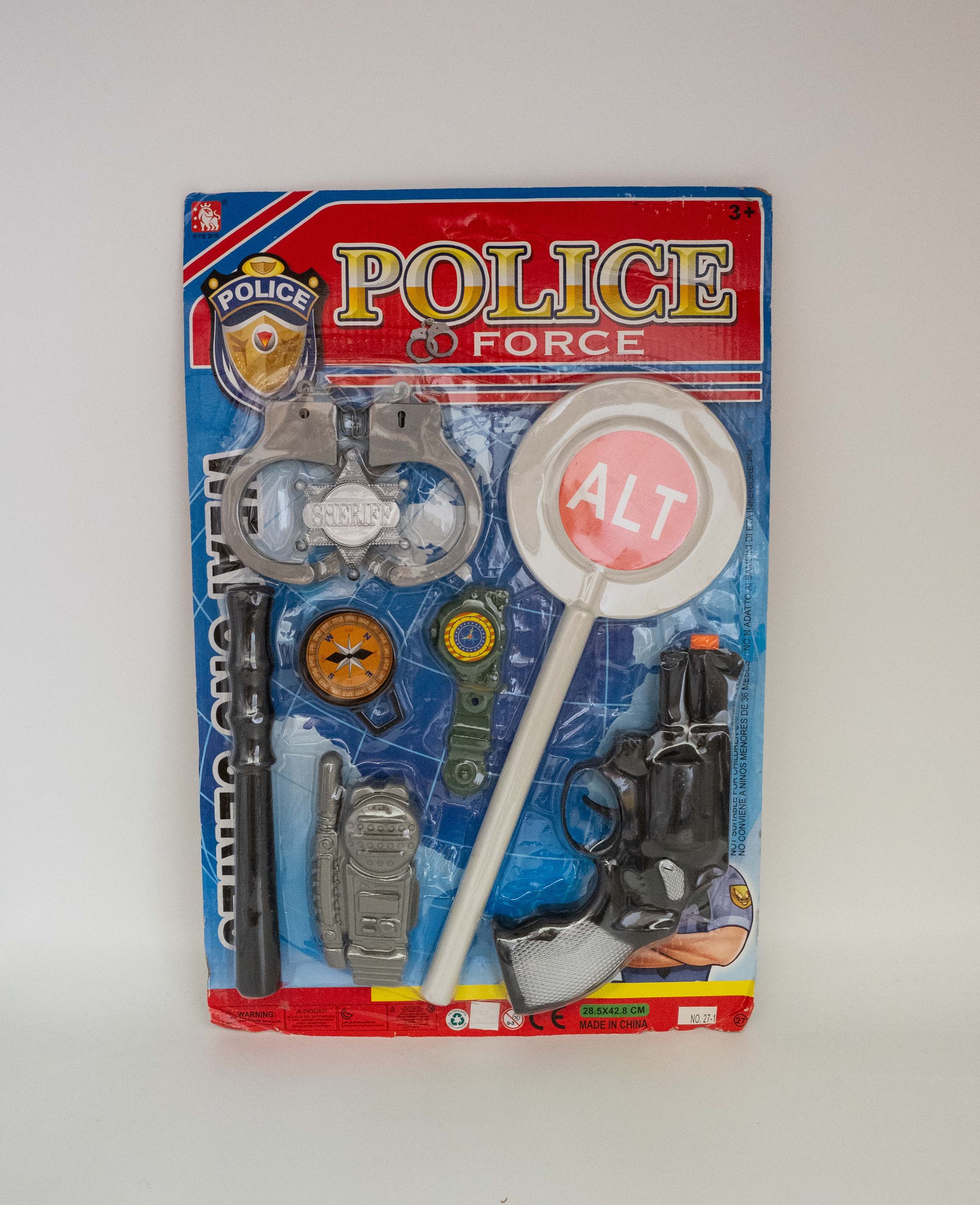 Police Force Set mit Handschaufel, Mehrfarbig