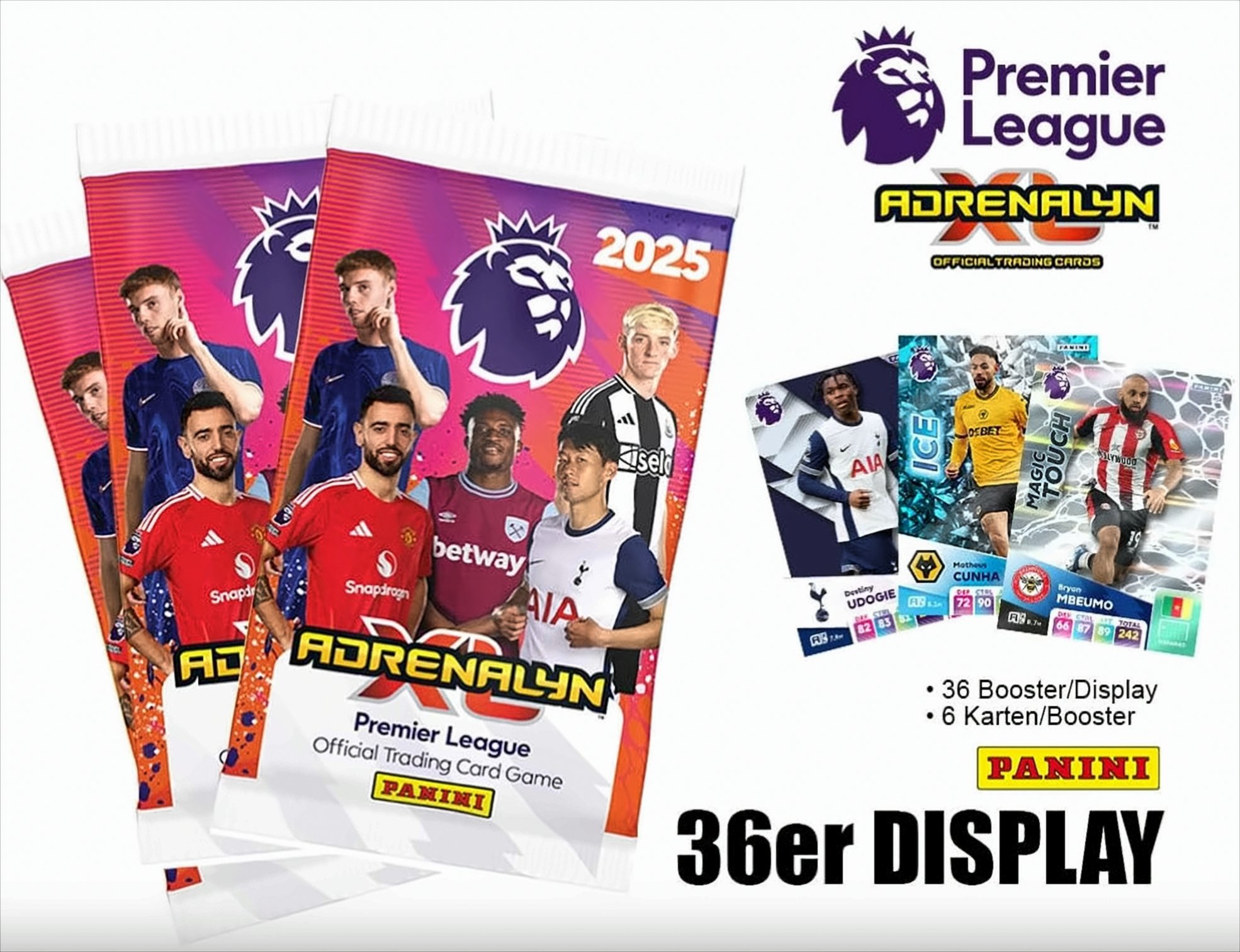 2025 Premier League Adrenalyn XL Booster Display