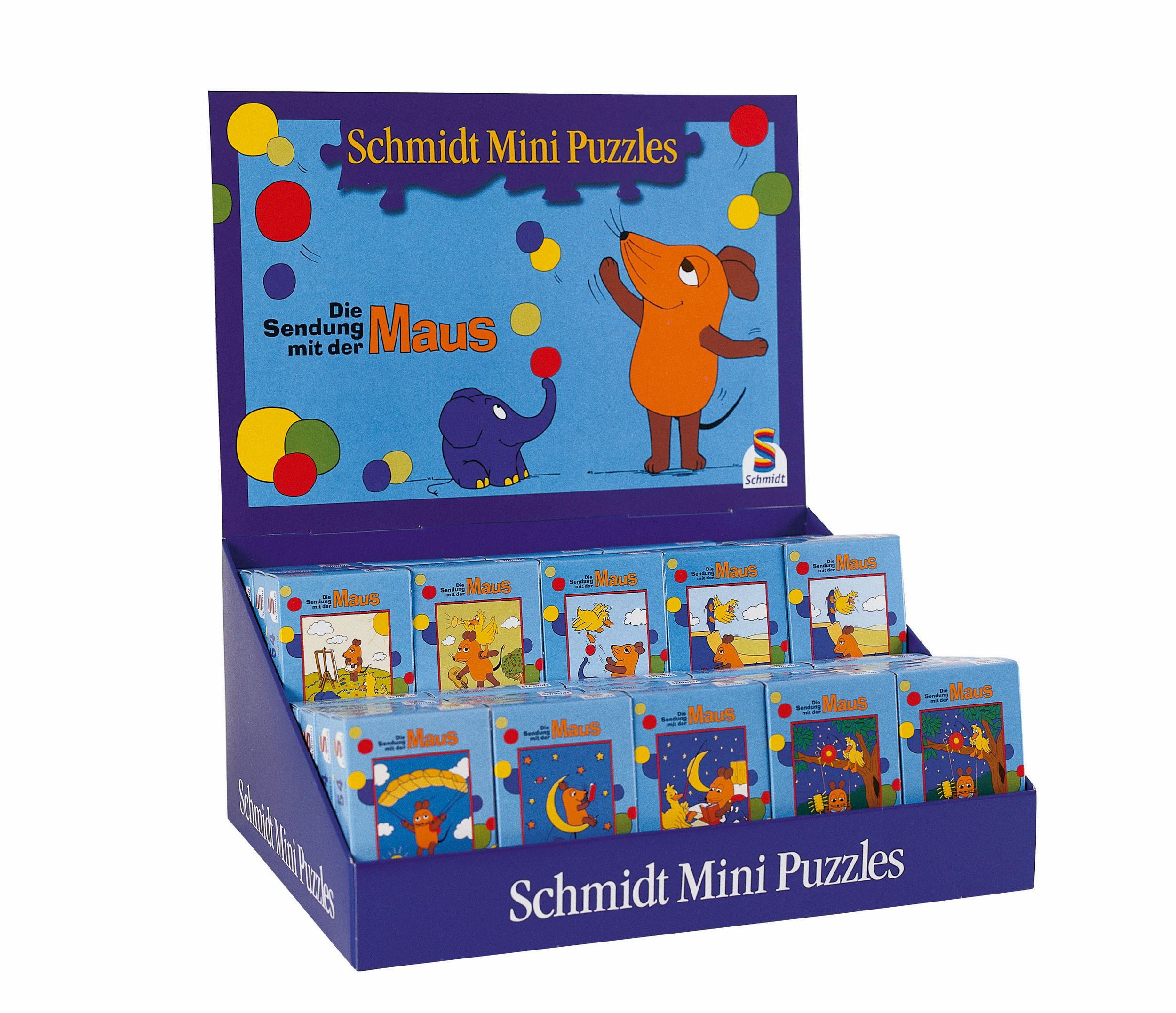 Schmidt Spiele - Mini-Puzzle Die Sendung mit der Maus, 54 Teile
