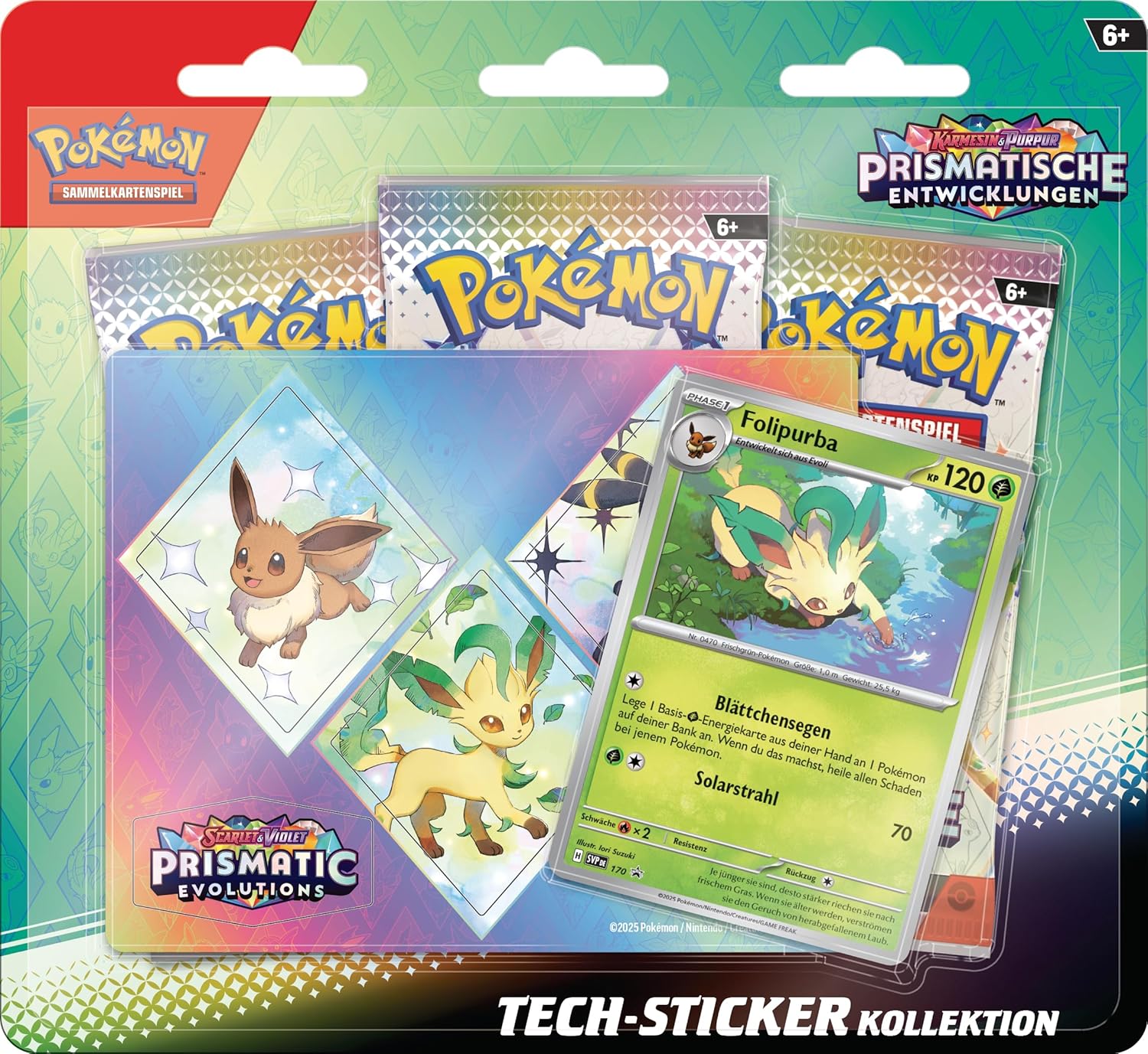 Pokemon Karmesin & Purpur Prismatische Entwicklungen TECH-Sticker Kollektion 3er Blister Folipurba