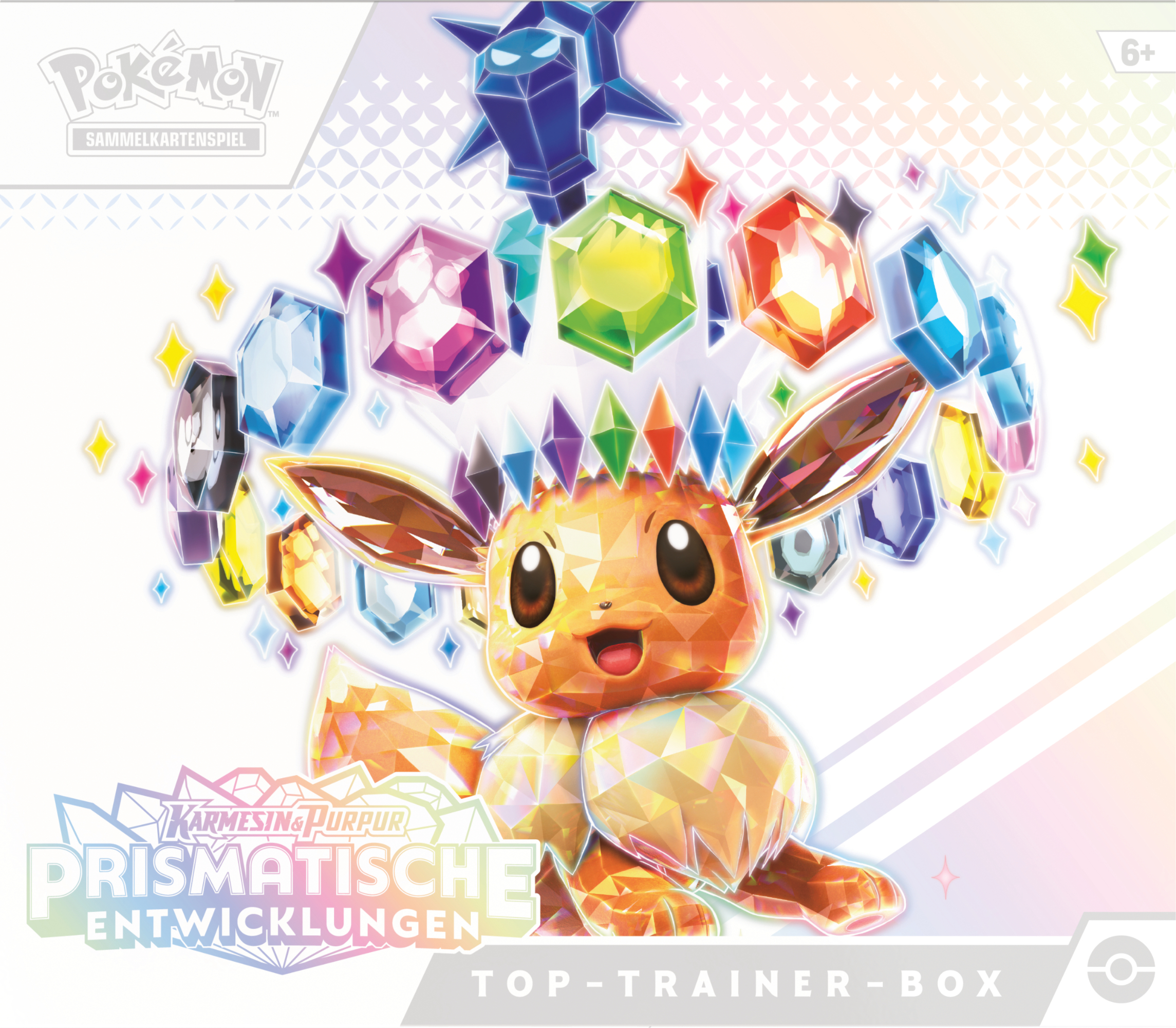 Pokémon-Sammelkartenspiel: Top-Trainer-Box Karmesin & Purpur - Prismatische Entwicklungen