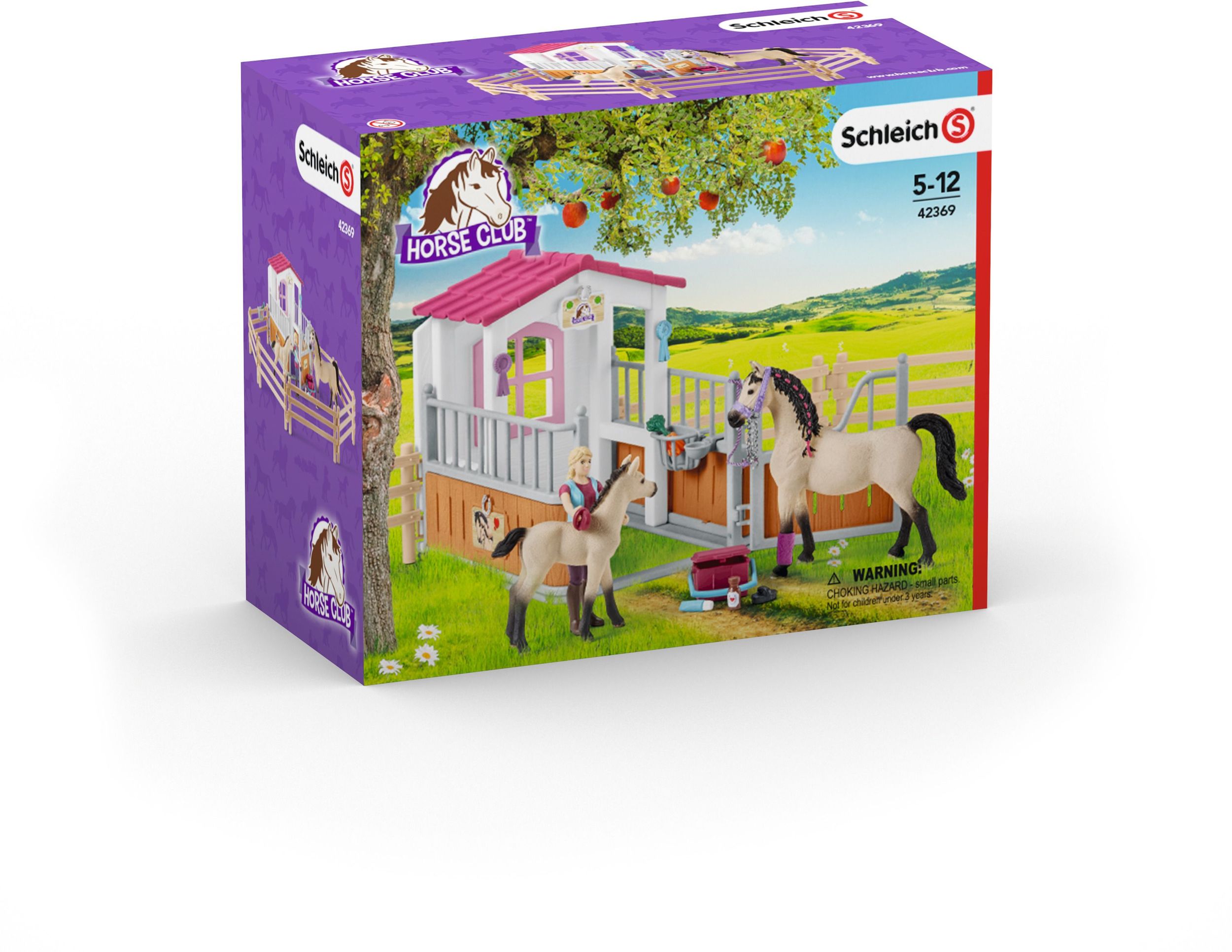 Schleich 42369 - Pferdebox mit Arabern und Pferdepflegerin - Spielzeug