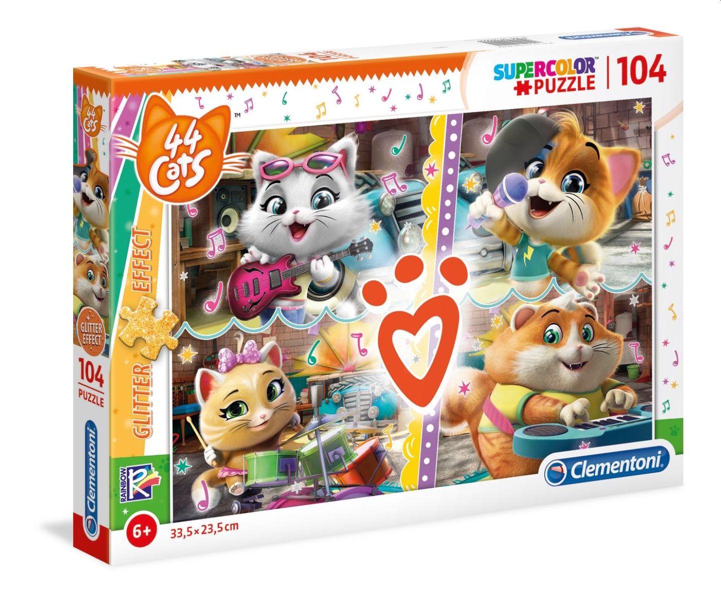 Glitter Puzzle - 44 Cats, 104 Teile