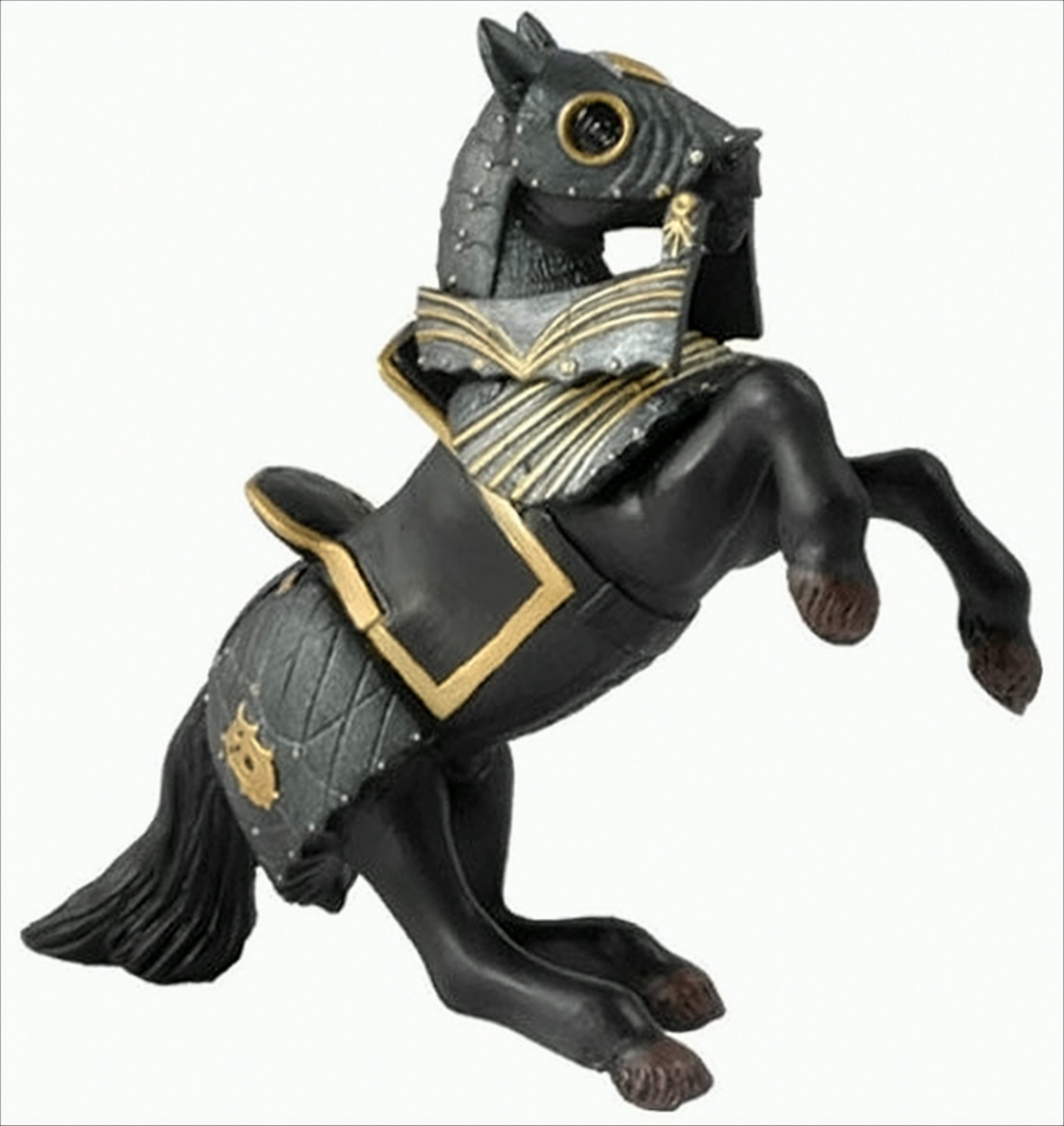 PAPO 39276 schwarzes Pferd mit Rüstung