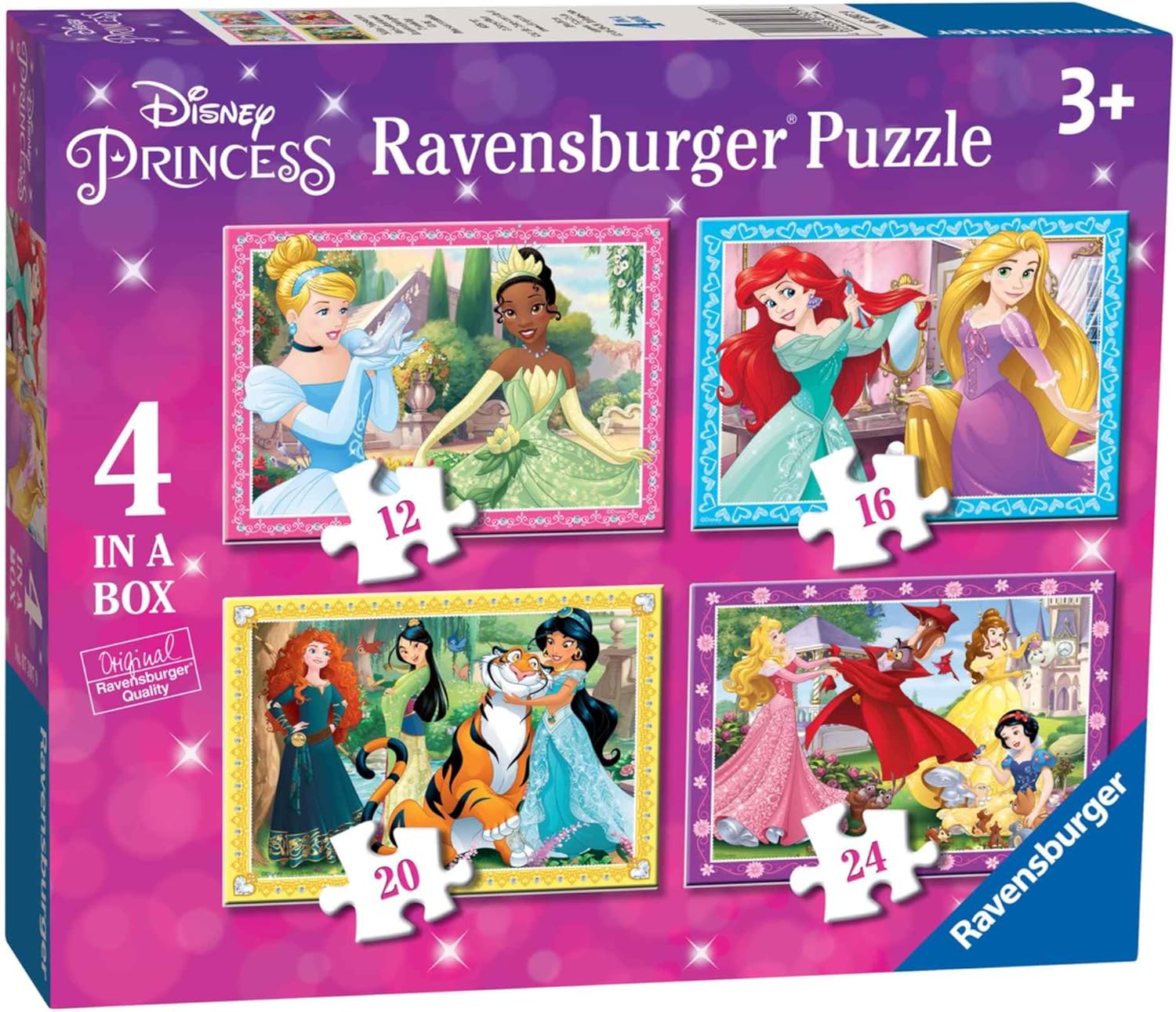 Disney Princess Puzzle Box (12, 16, 20, 24) 4 Jigsaw Puzzles