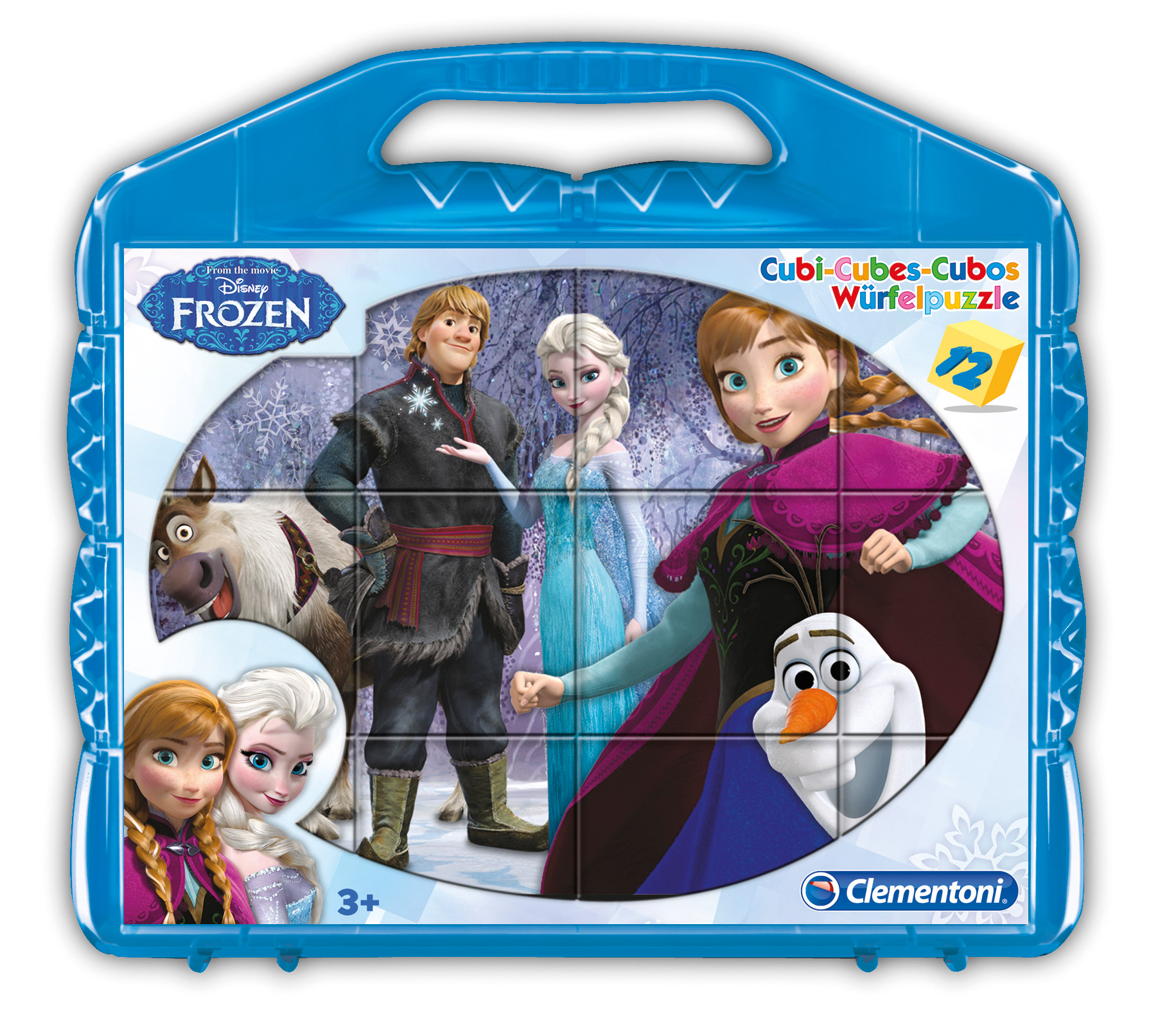 Clementoni - Würfelpuzzle, 12 Würfel - Frozen