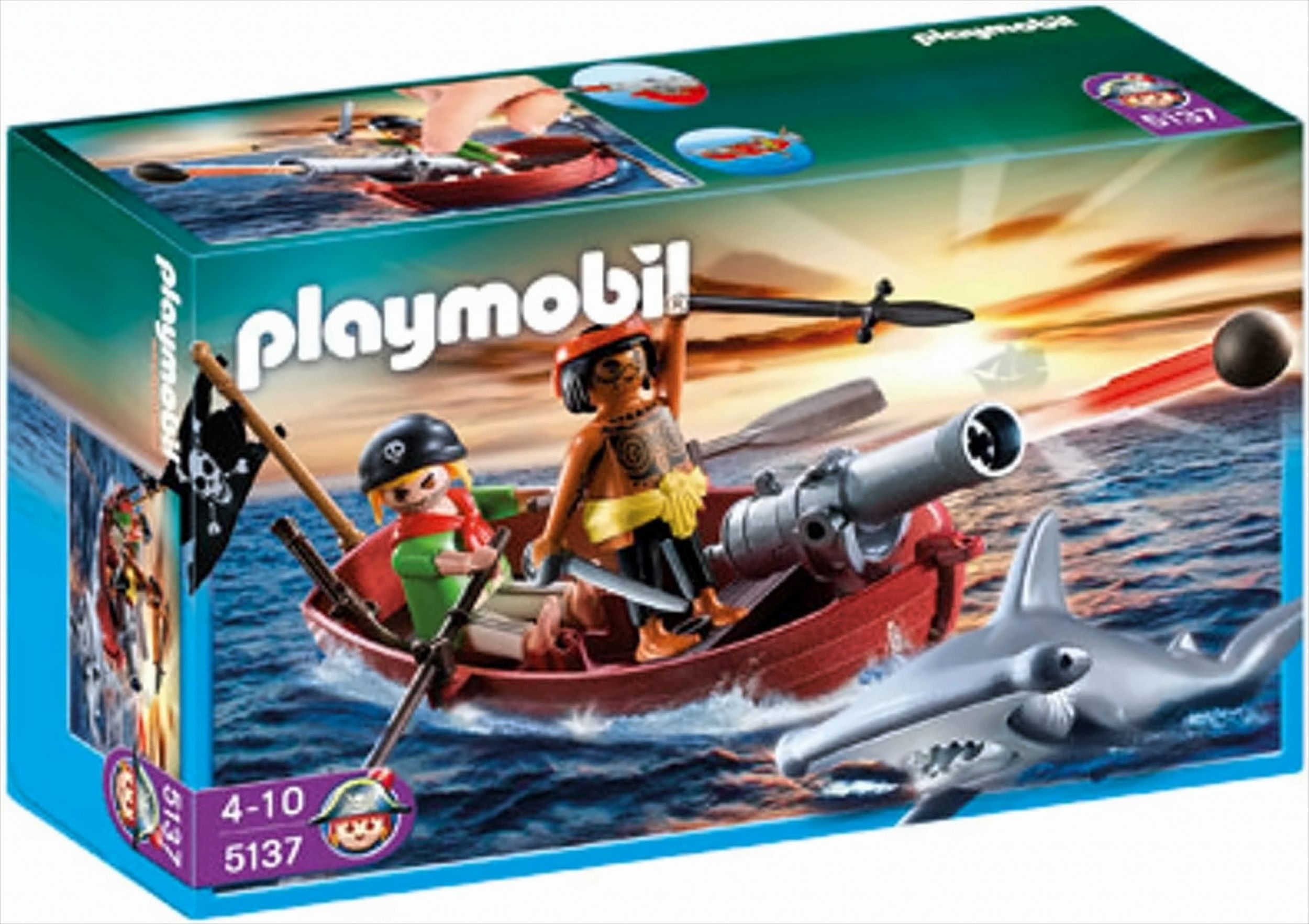 PLAYMOBIL 5137 PiratenRuderboot mit Hammerhai