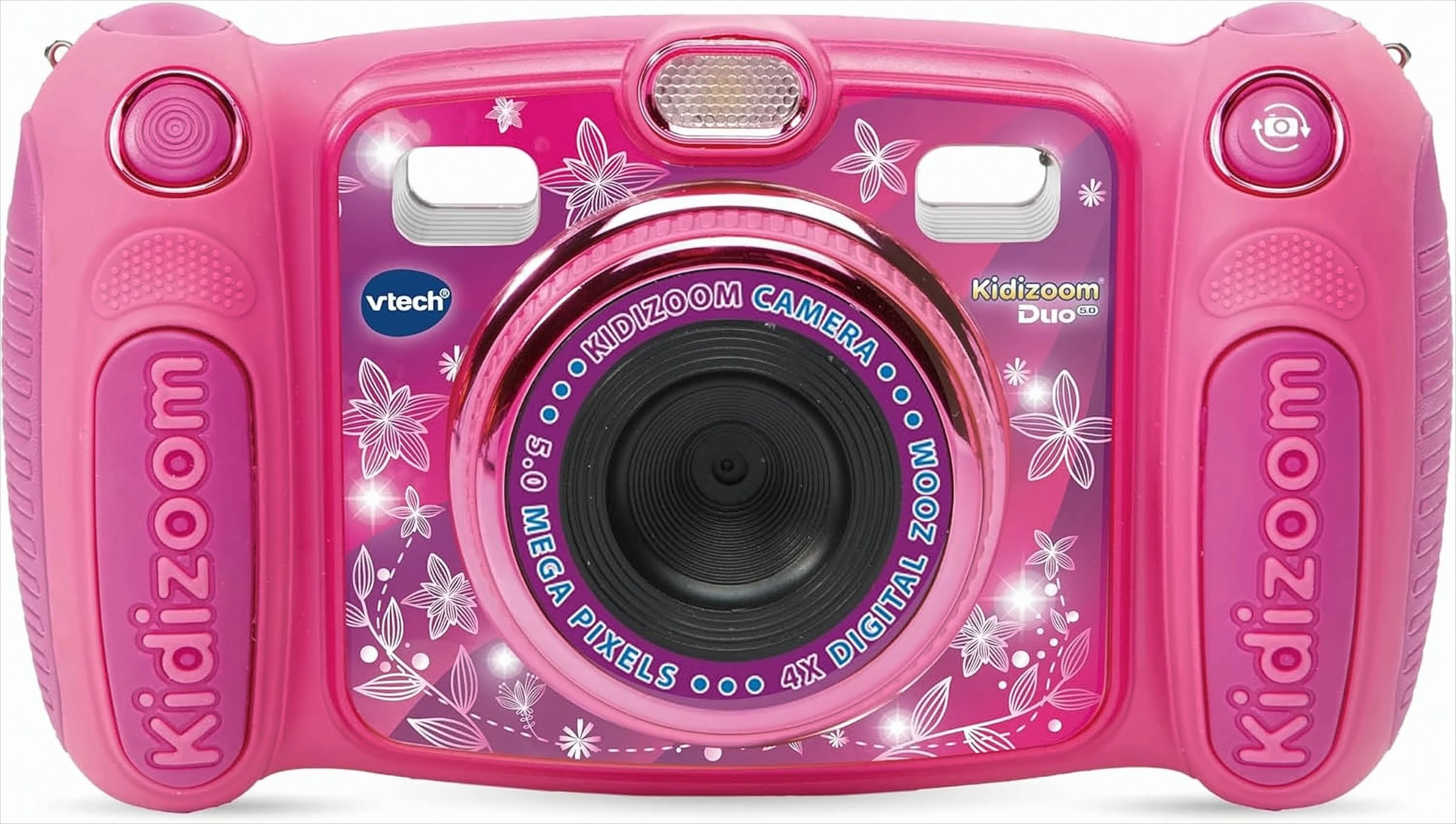 VTech Kidizoom Duo 5.0 Digitale Kamera für Kinder, 5 MP, Farbdisplay, 2 Objektive, Pink Englische Version Rosa