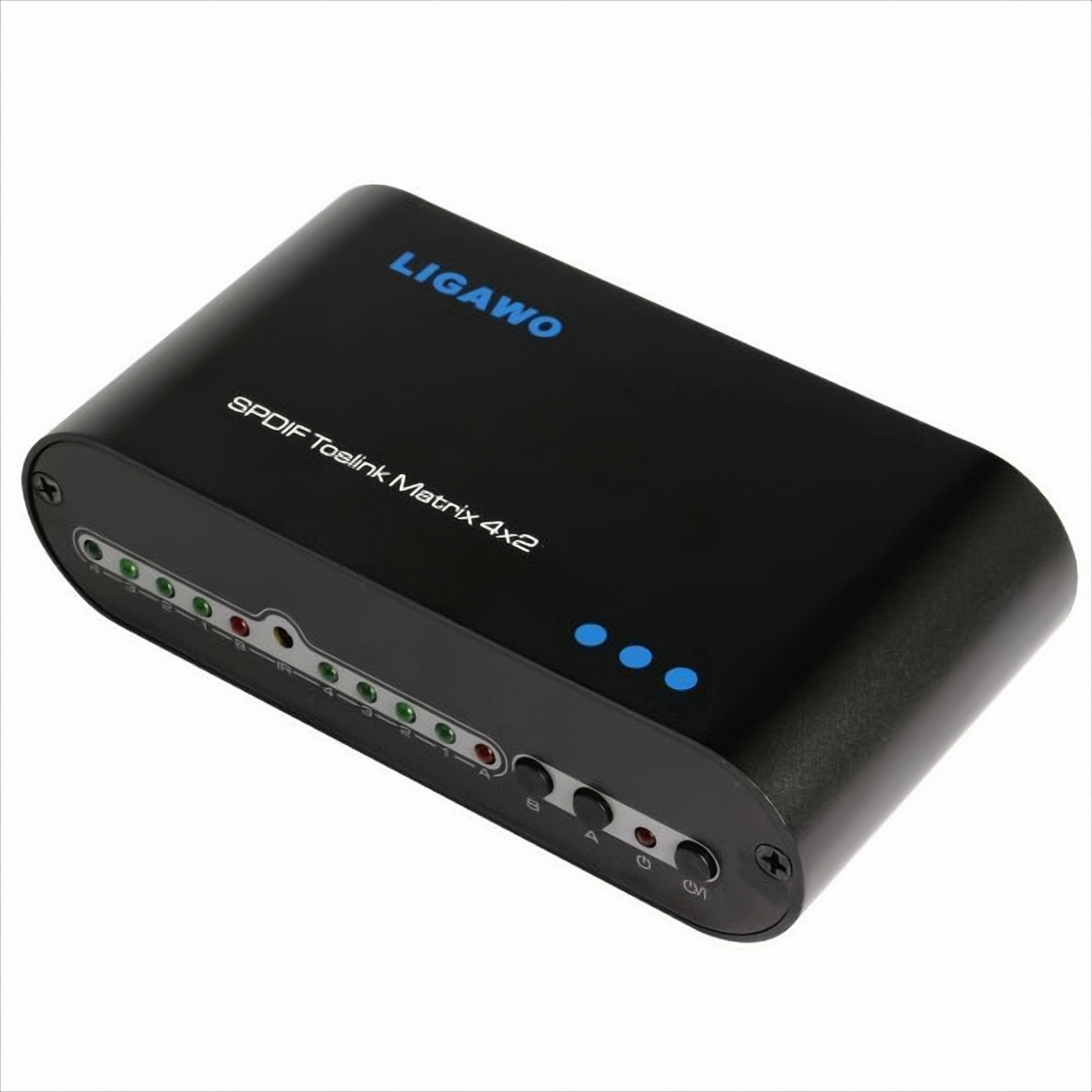 Ligawo 6518743 SPDIF Toslink Matrix 4x2 - Audio Switch/ Splitter