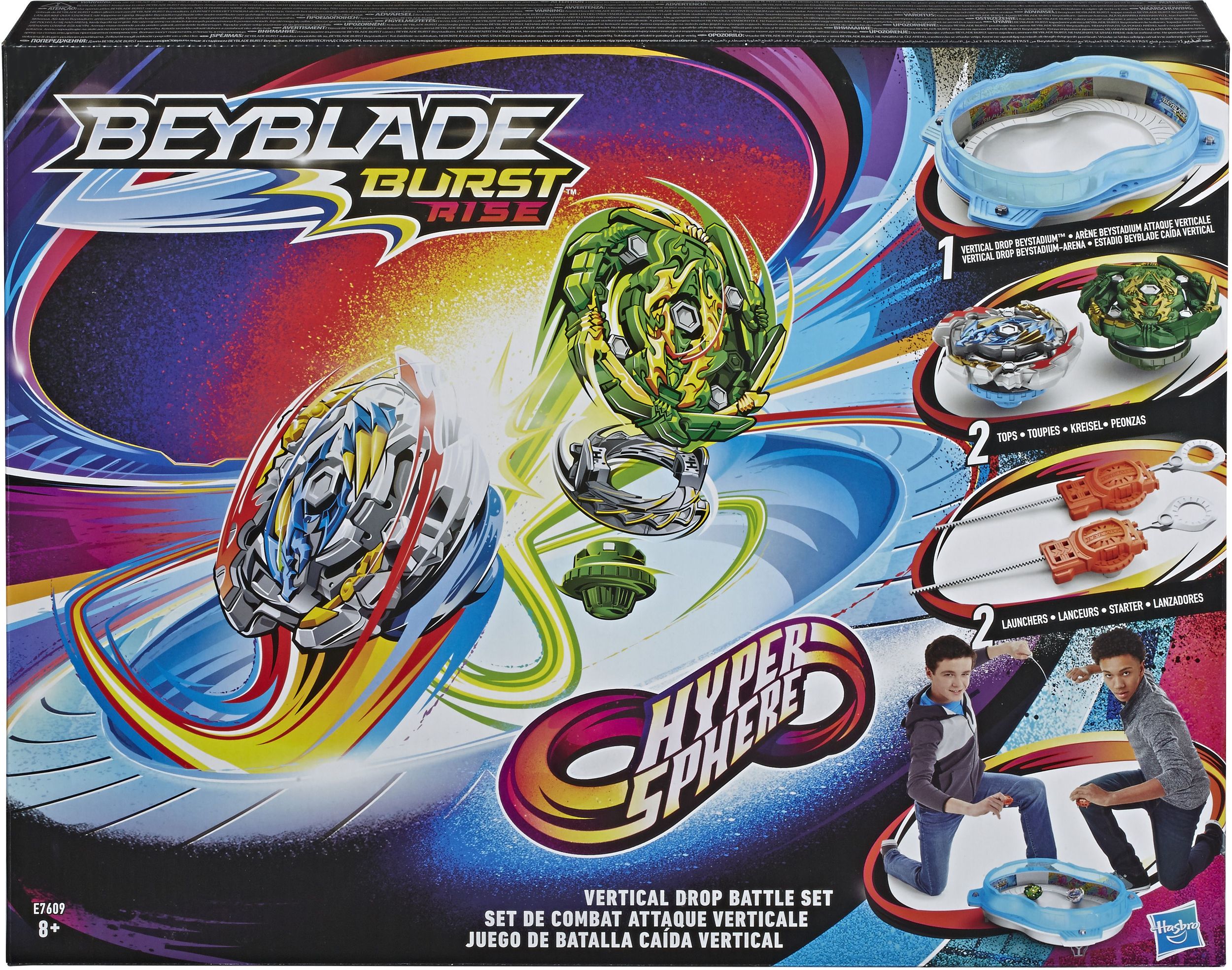 Beyblade Burst Rise Hypersphere Vertical Drop Battle Set Komplettes Set mit Beystadium-Ar