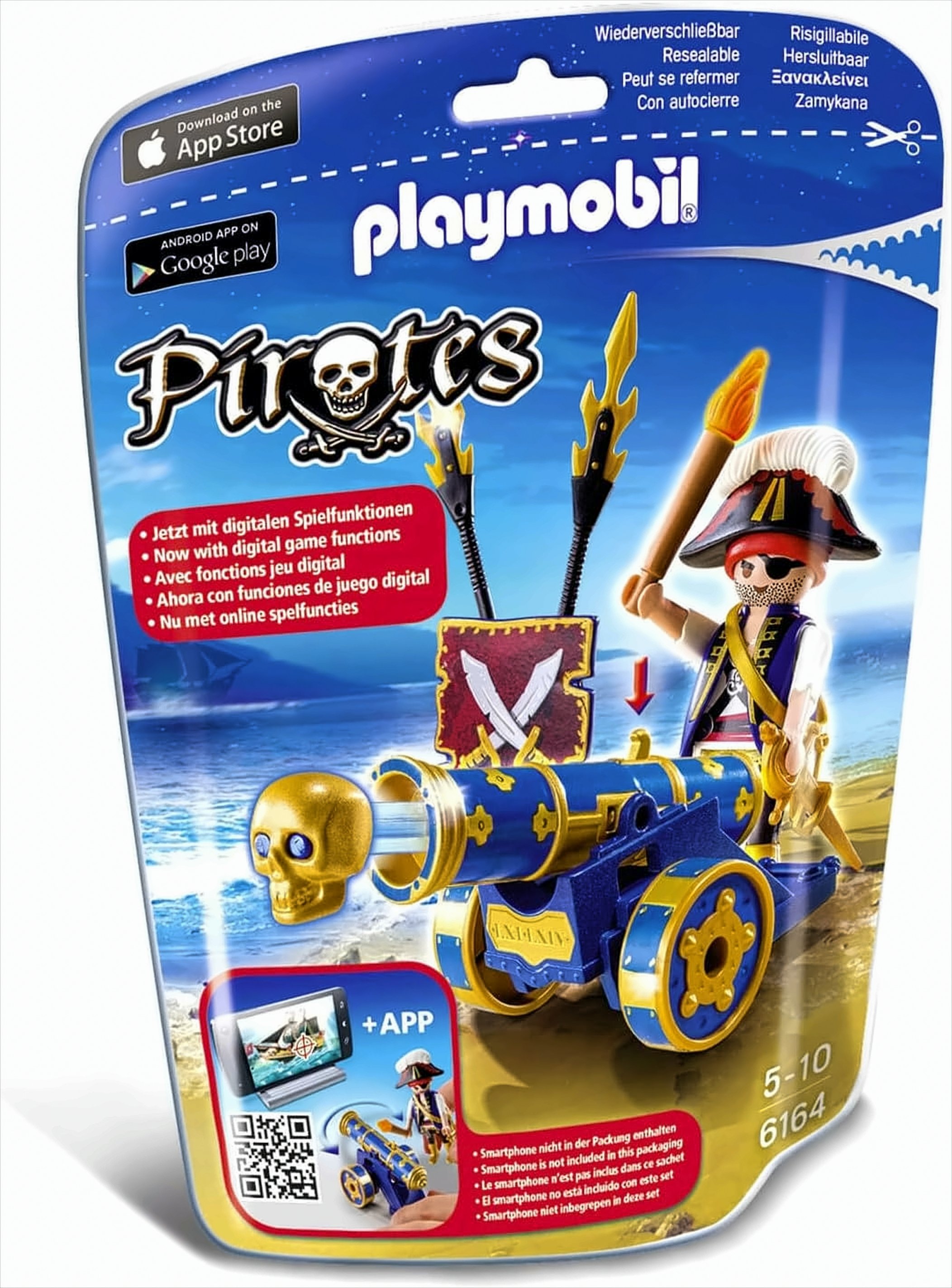 PLAYMOBIL 6164 Blaue App-Kanone mit PiratenOffizier