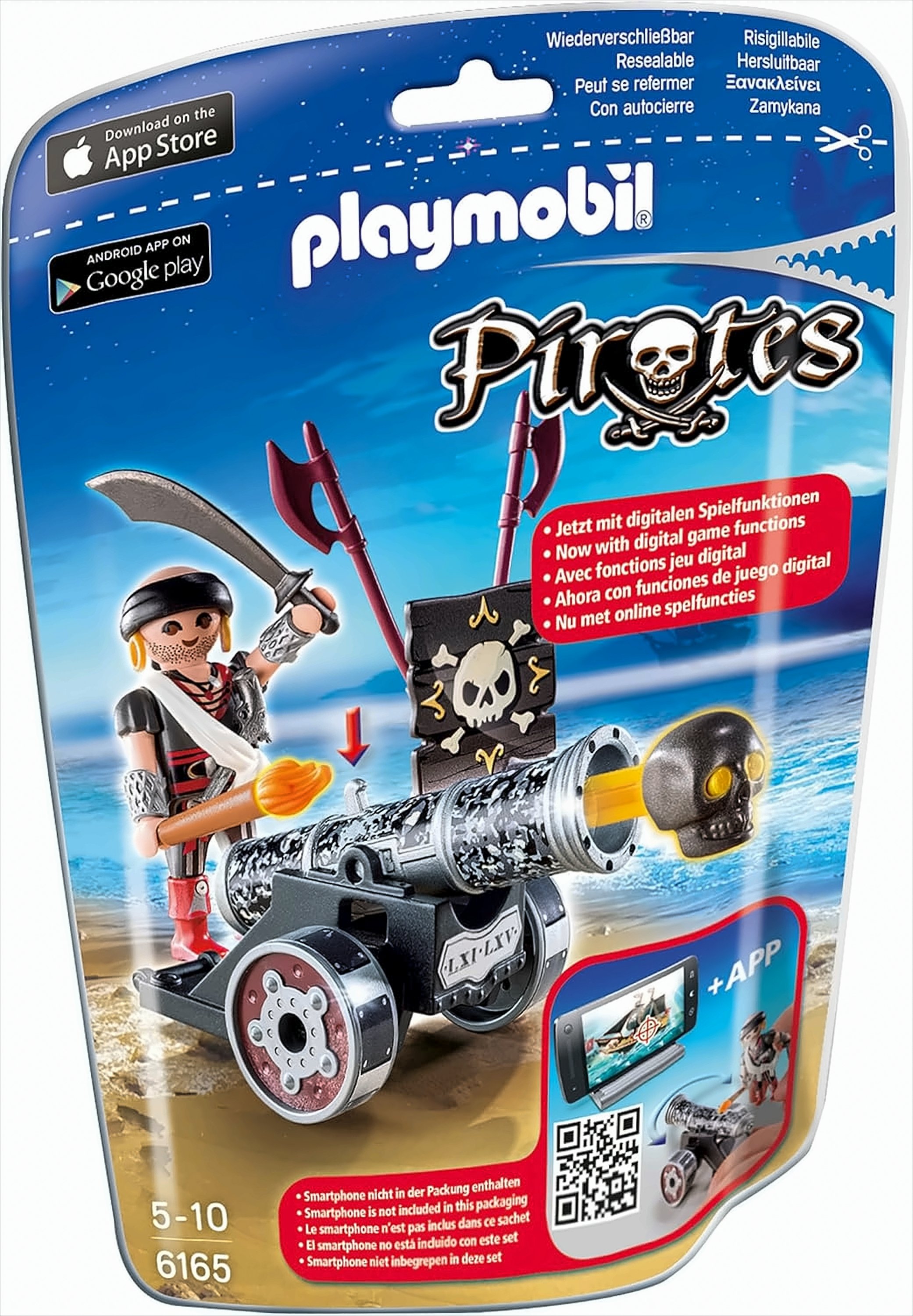 PLAYMOBIL 6165 Schwarze AppKanone mit Seeräuber