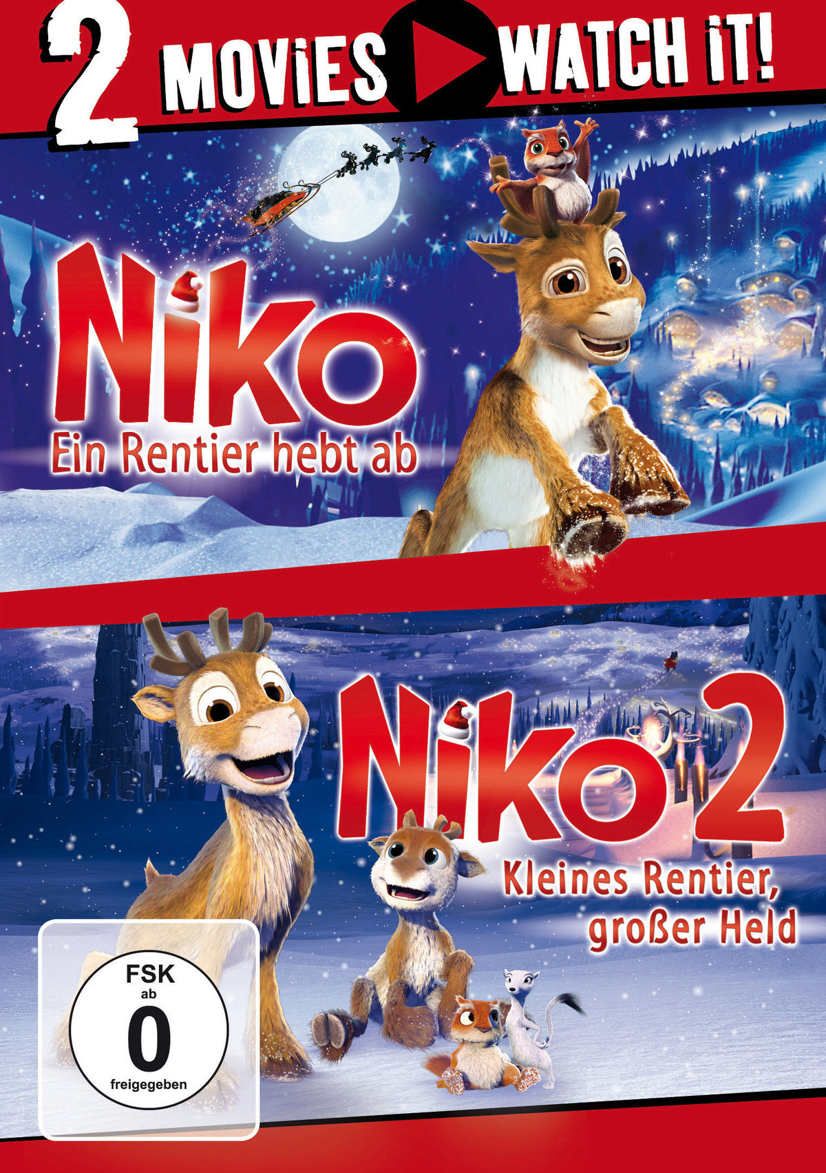 Niko - Ein Rentier hebt ab/Niko 2 - Kleines Rentier, großer Held [2 DVDs]