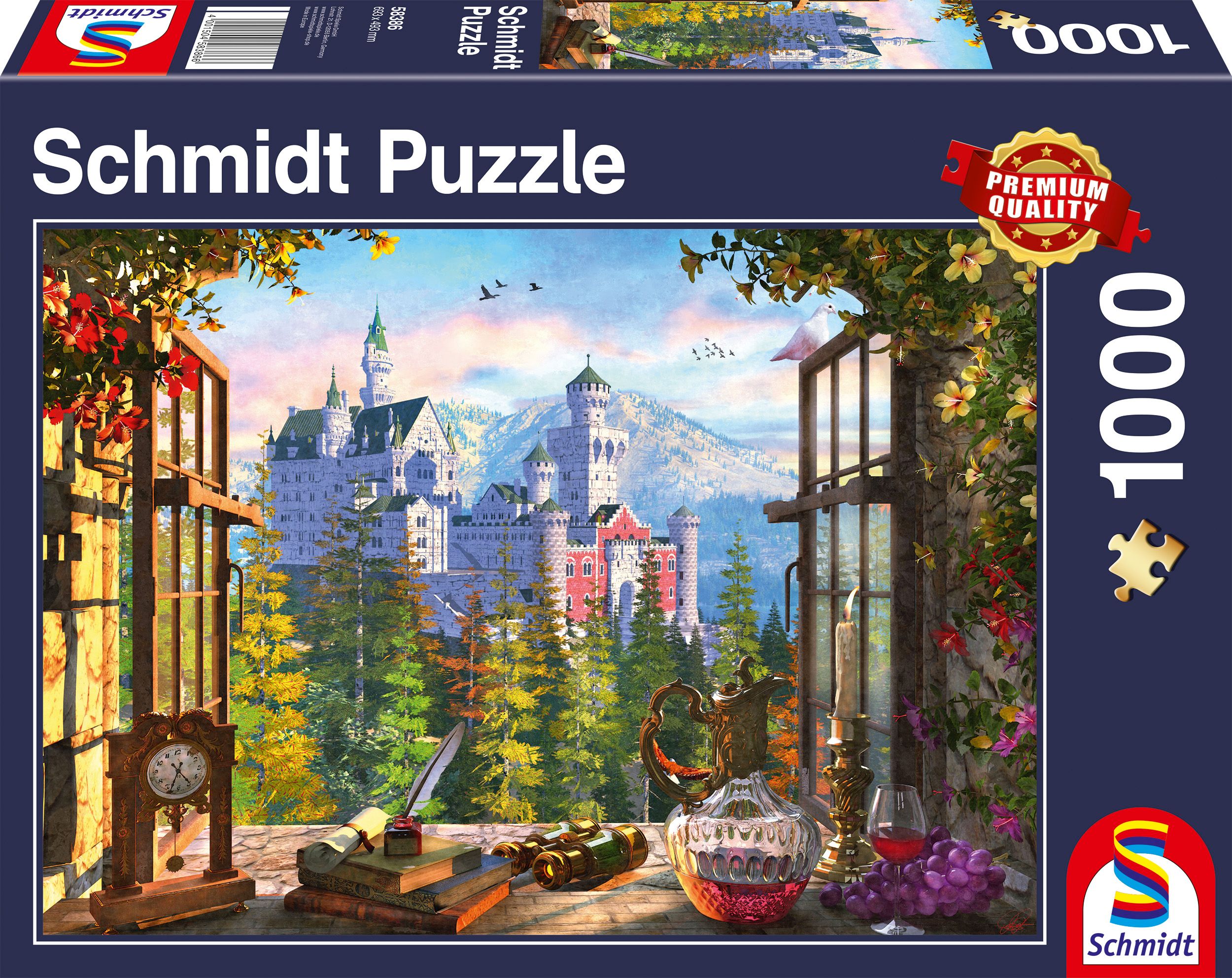 Schmidt Spiele - Puzzle - Blick aufs Märchenschloss, 1000 Teile