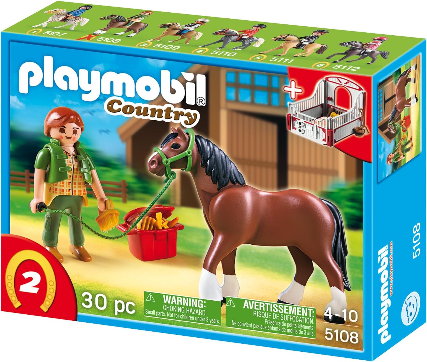 PLAYMOBIL 5108 Shire Horse mit Pferdebox