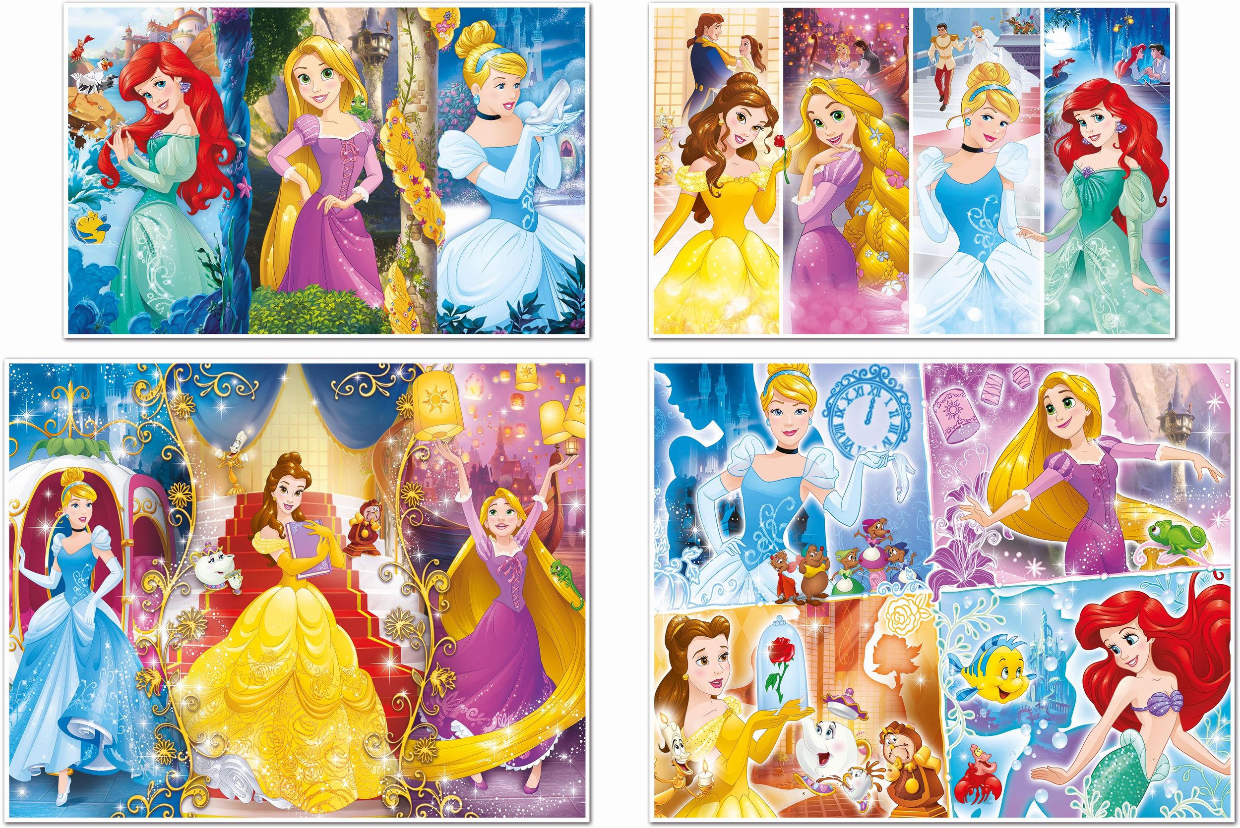 Disney Princess 4 Puzzle, 20, 60, 100, 180 Teile