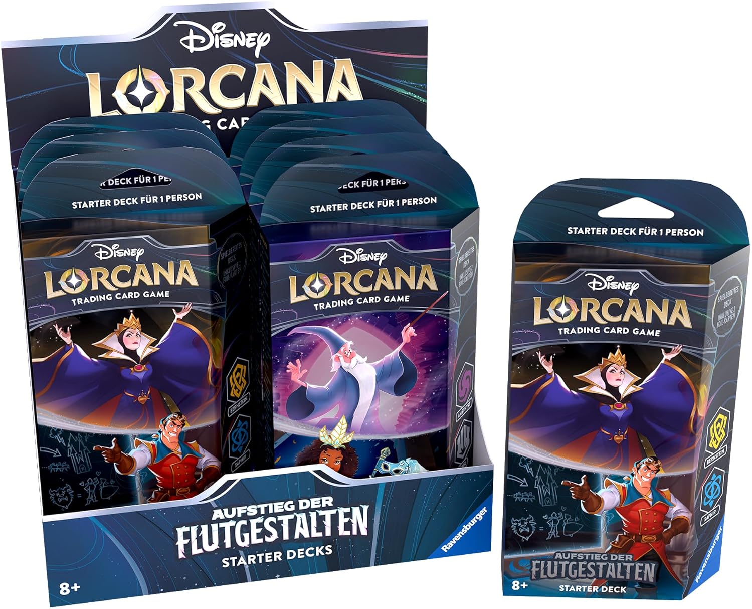 Disney Lorcana 2: Aufstieg der Flutgestalten Starter Decks Display Deutsch
