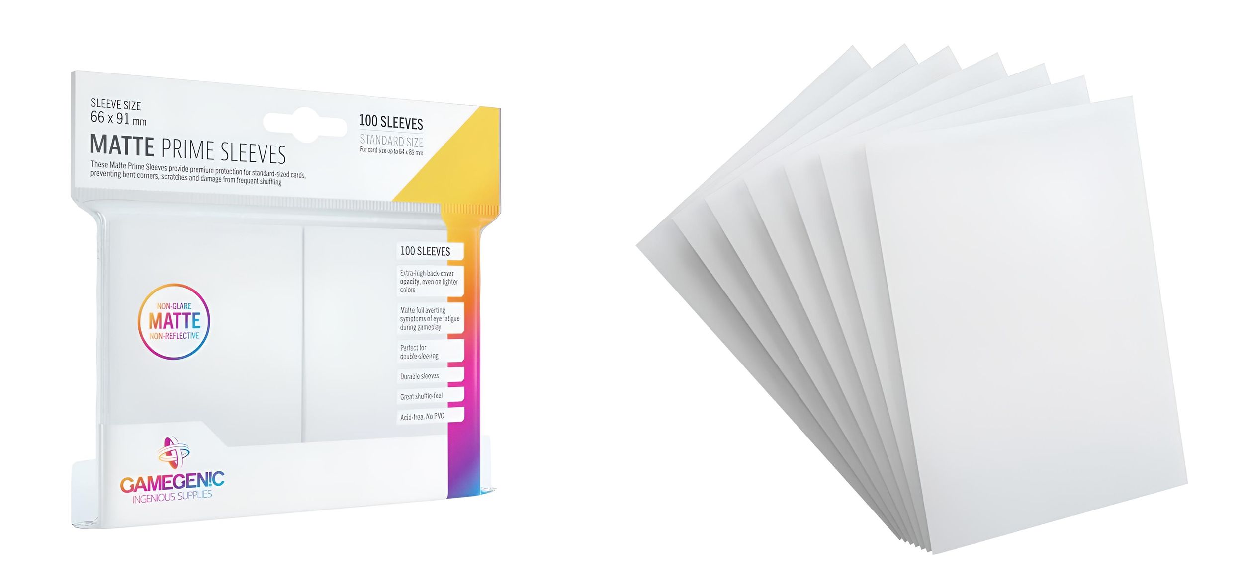 Gamegenic Matte Prime Sleeves White (100 ct.)